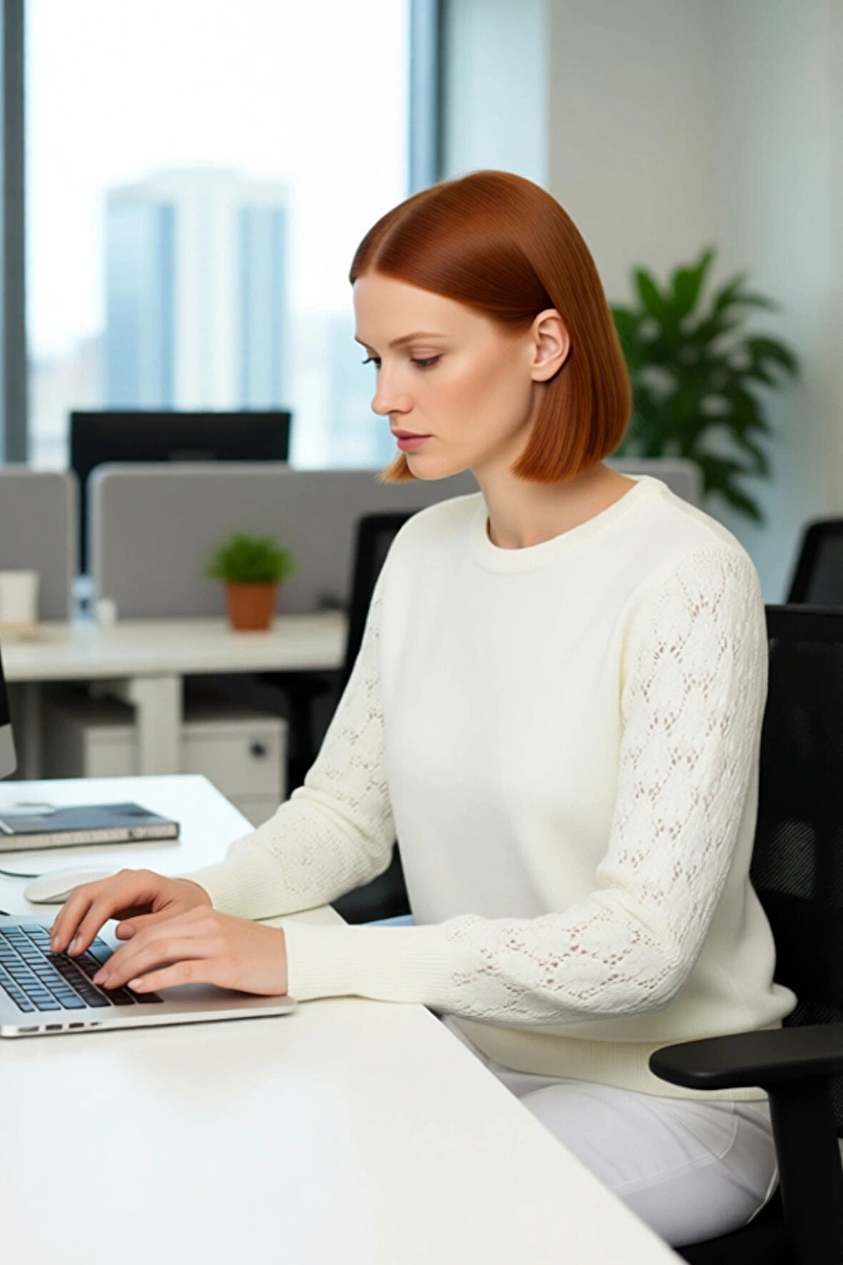 Kadın Triko Akrilik Bisiklet Yaka Ajurlu Kollu Basic Kazak Kış Ayları İçin Şık ve Rahat Kaliteli