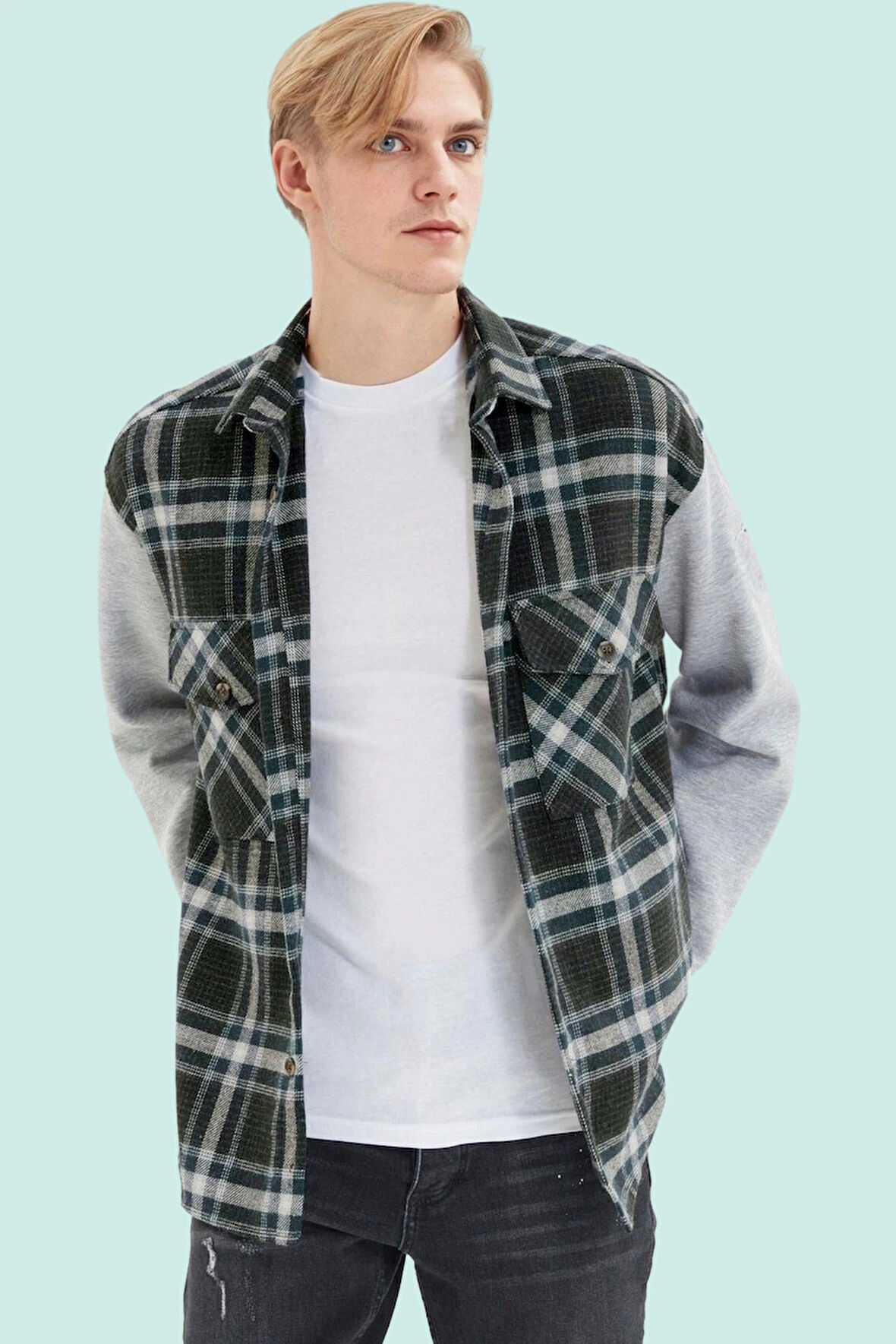 Erkek Ekose Oduncu Gömlek Oversize Polyester Günlük Kullanım Hafta Sonu Yaz Aylarının Vazgeçilmezi