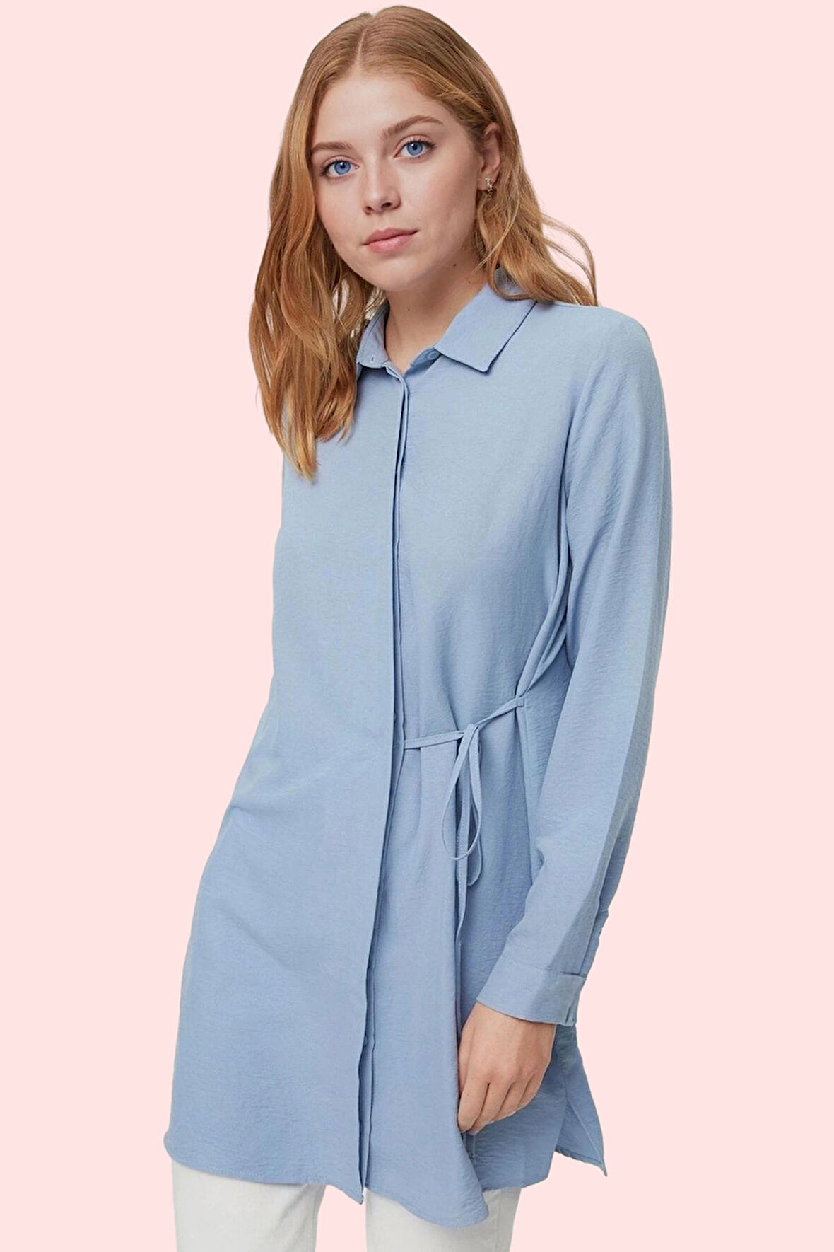 Kadın Polyester Lilyum Dokuma Gömlek Uzun Kollu Casual Stil Günlük Kullanım Modern Tasarım