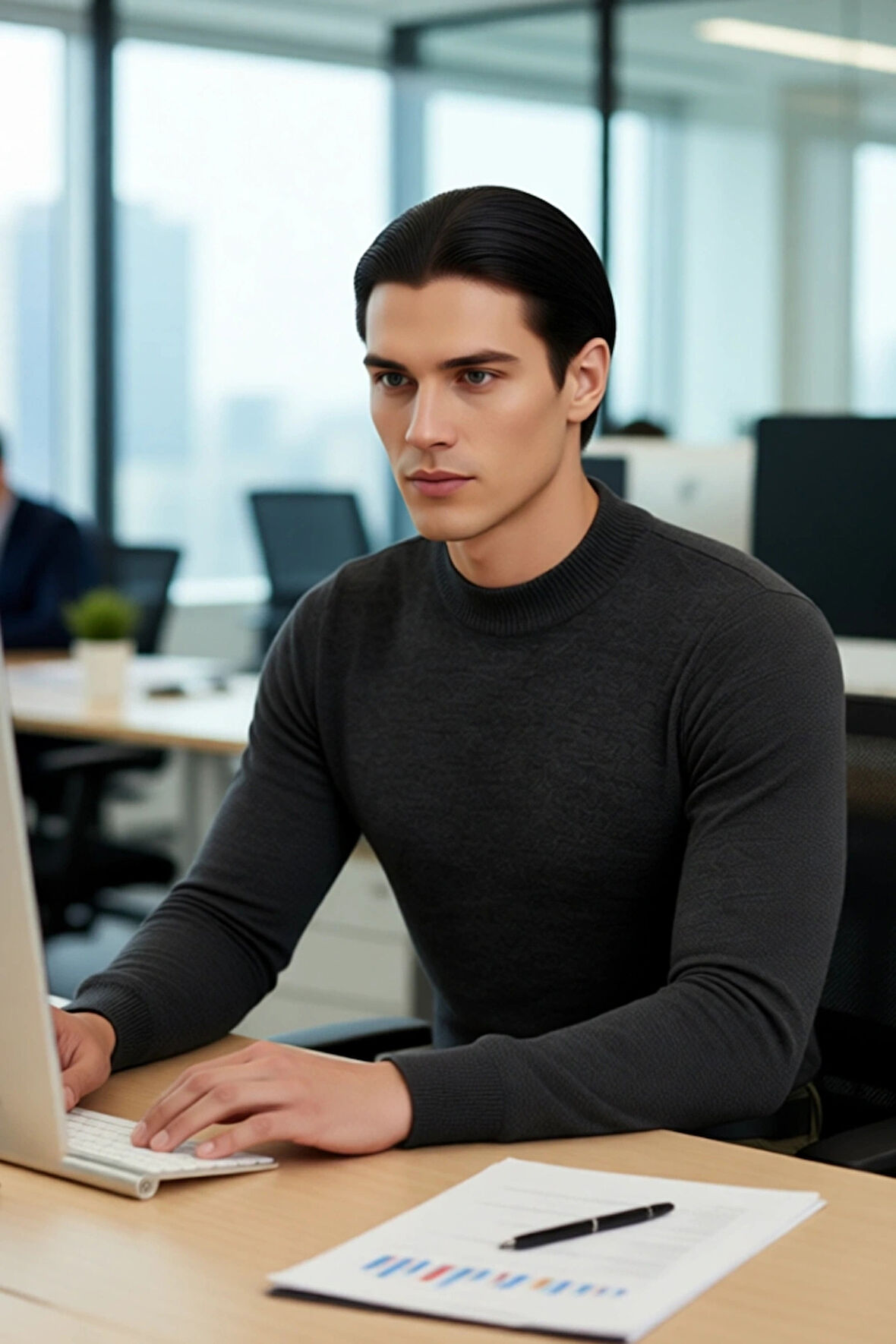 Erkek Yarım Balıkçı Yaka Fitted Basic Triko Kazak Kışlık Kombinlerinize Şık Ve Konforlu Bir Dokunuş.