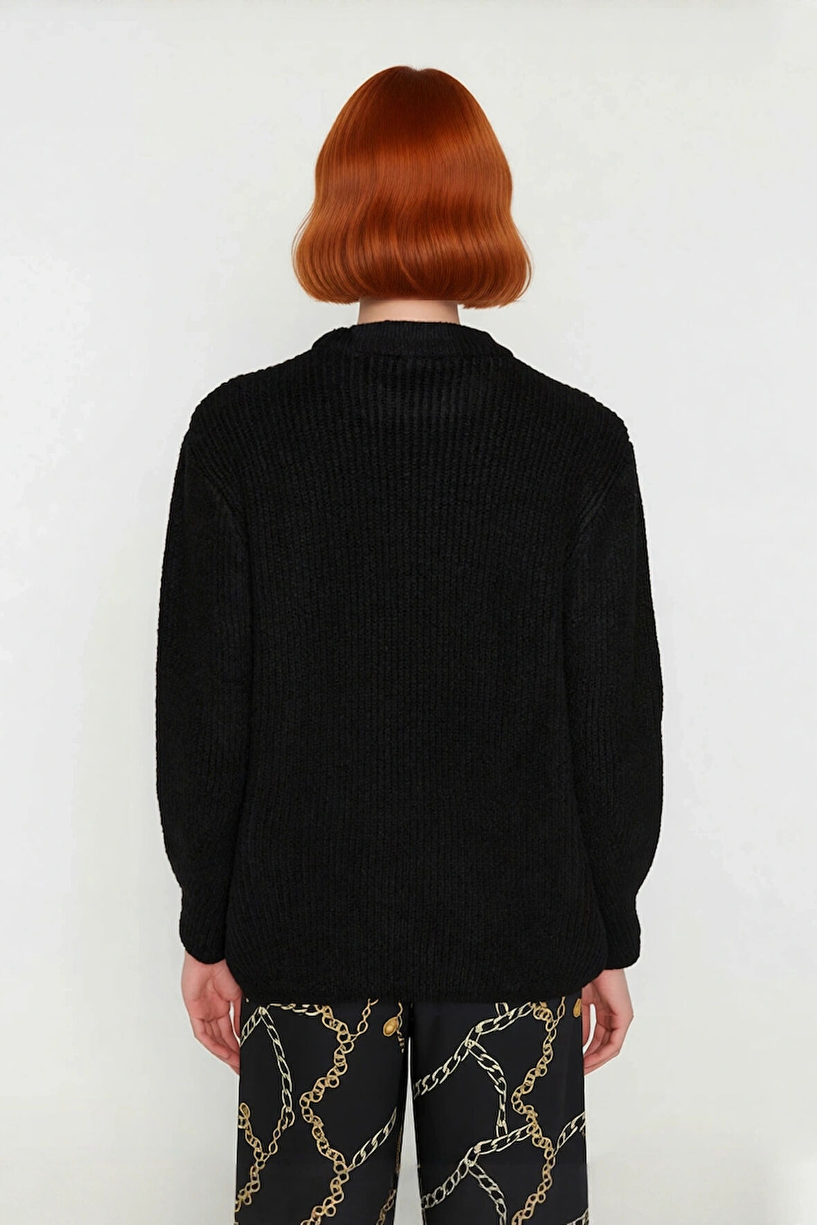 Kadın Rahat Oversize Triko Kazak Düşük Kol Bisiklet Yaka Kışlık Günlük Basic Giyim Stili Kaliteli