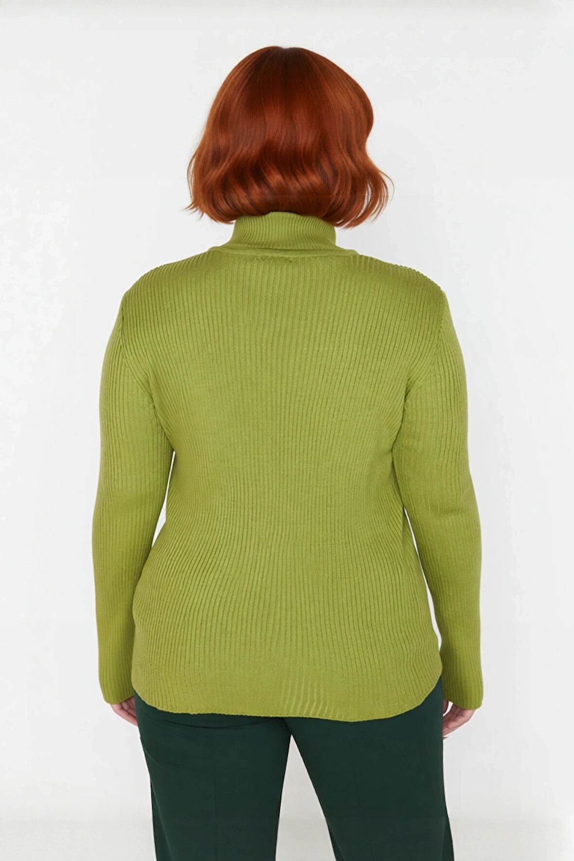 Kadın İnce Akrilik Triko Kazak Fitted Kalıp Dik Yaka Tasarımı İle Şık Günlük Kombinler İçin