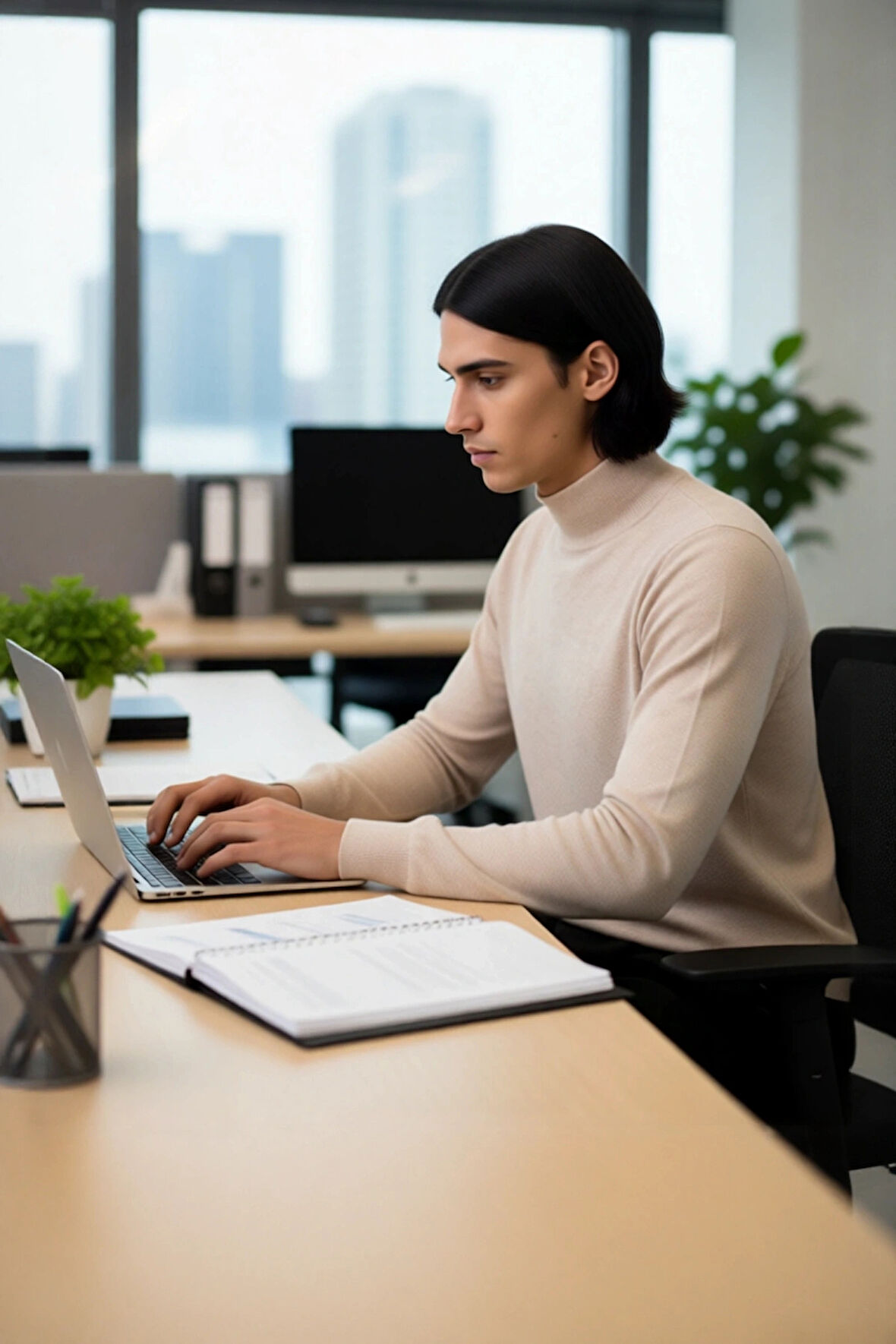 Erkek Standart Kol Fitted Kalıp Triko Kazak Günlük Giyimde Zarafet ve Şıklığı Birleştirir Kaliteli