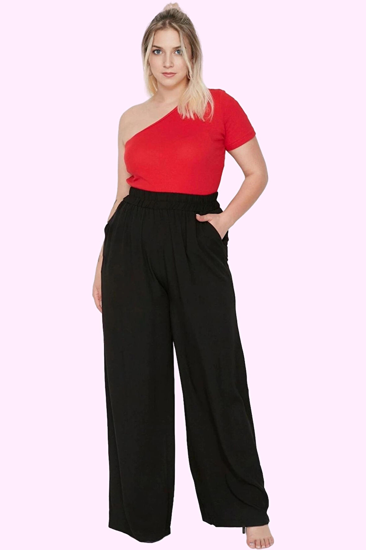 Kadın Düz Desen Wide Leg Pantolon Rahatlık ve Şıklık Bir Arada Tüm Sezonlar Günlük Kullanım