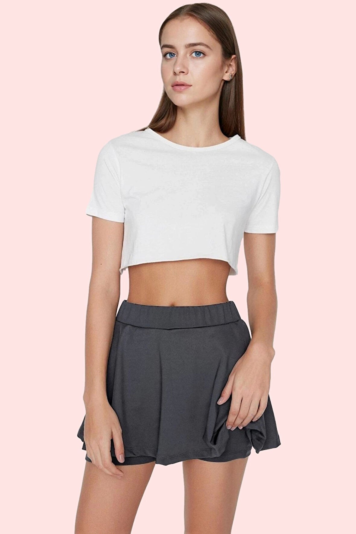 Kadın Kısa Boy Şort Etek Yüksek Bel Spor Koleksiyonu Yazlık Günlük Kullanım İçin Hafta Sonu