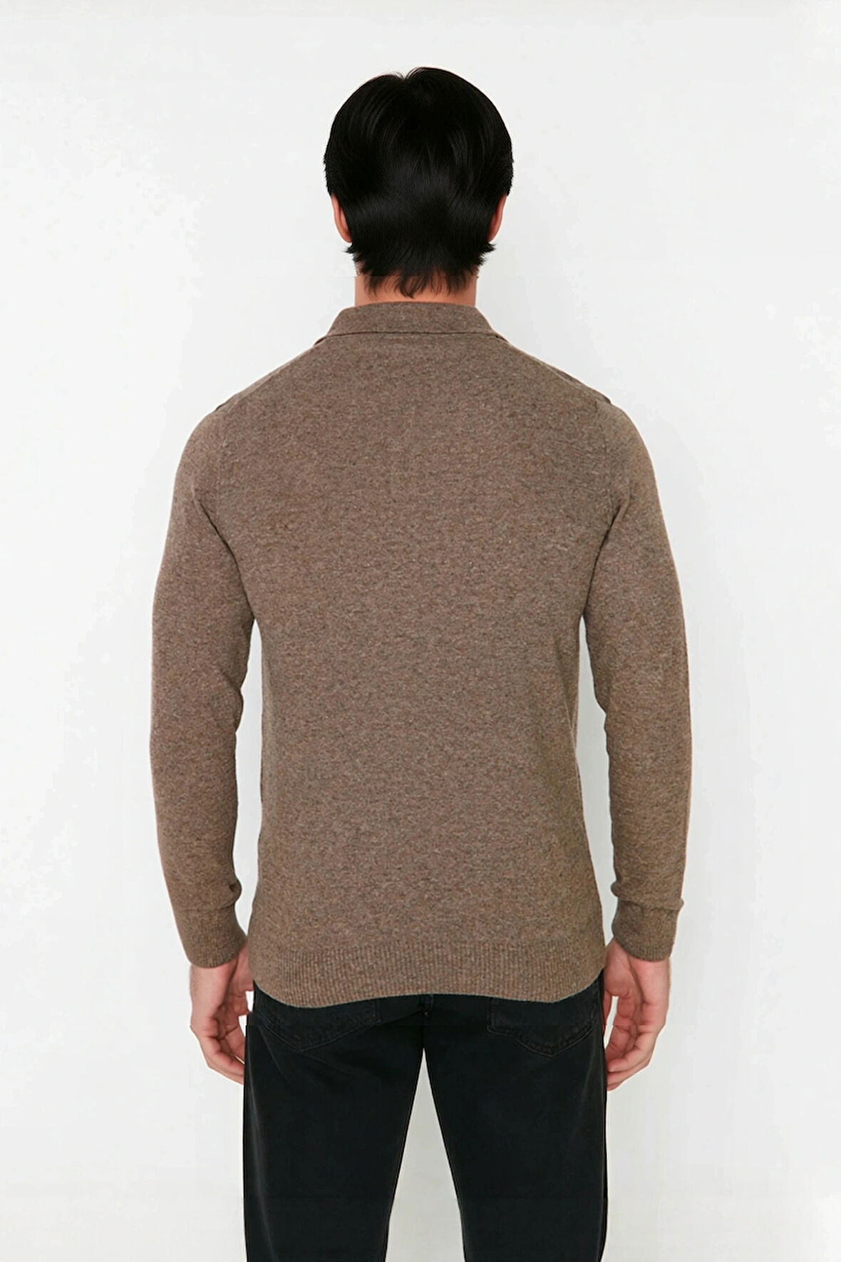 Erkek Polo Yaka Düğmeli Triko Kazak Fitted Kalıp Uzun Kol Soğuk Havalarda Şık Seçenek Kaliteli