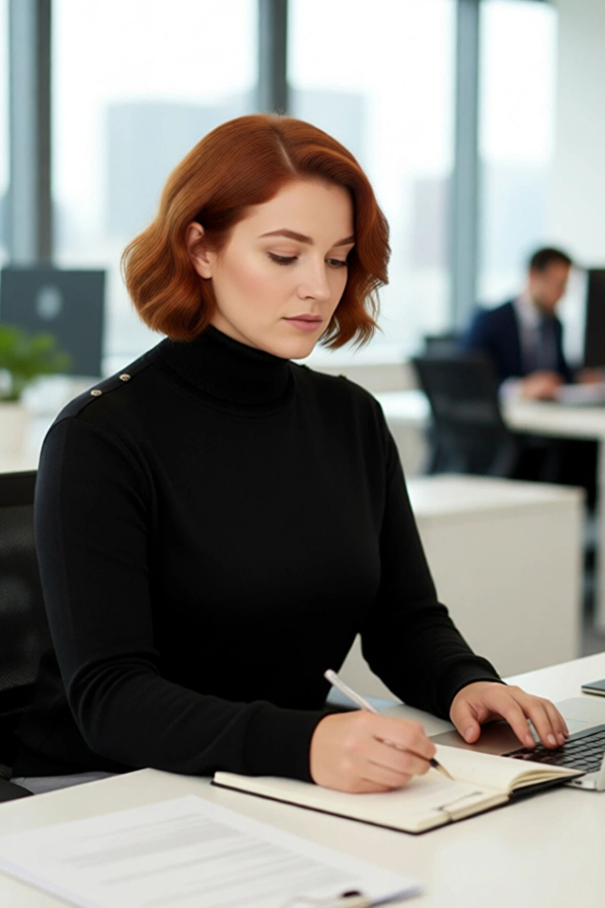 Kadın Balıkçı Yaka Triko Kazak Siyah Rengi Düğme Detaylı Regular Kesim Kış Sezonu İçin İdeal