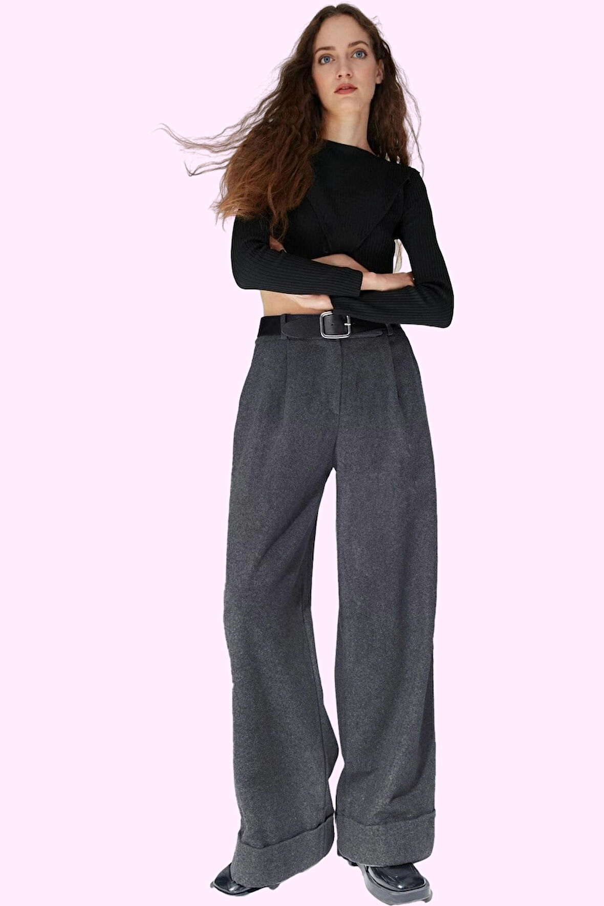 Kadın Dokuma Palazzo Pantolon Yüksek Bel Geniş Paça Rahat Günlük Yaz Aylarının Vazgeçilmezi