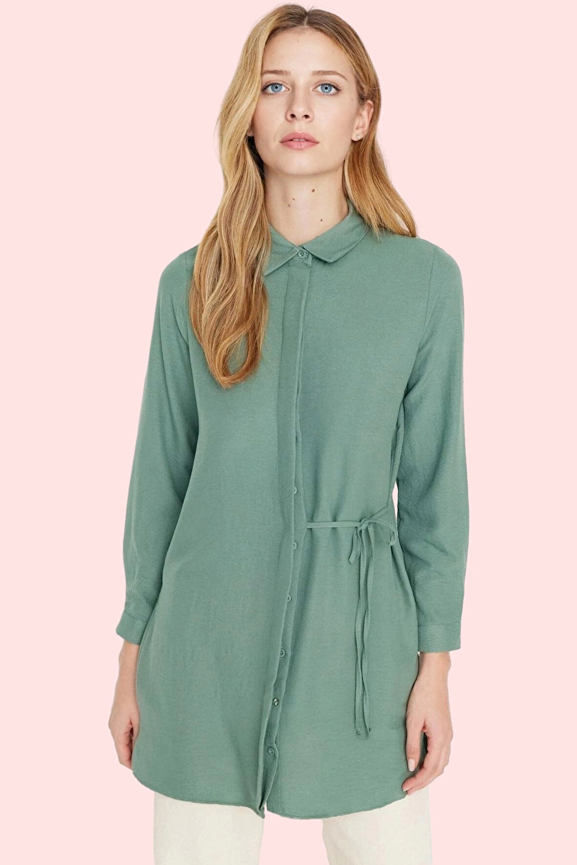 Kadın Polyester Lilyum Dokuma Gömlek Uzun Kollu Casual Stil Günlük Kullanım Modern Tasarım