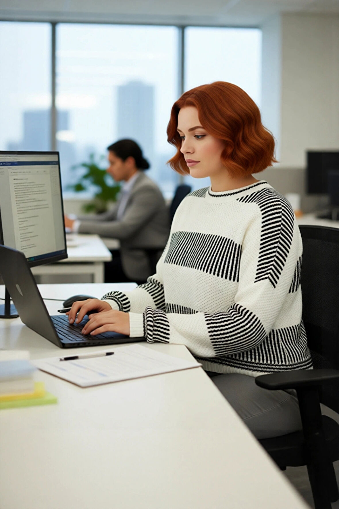 Kadınlar İçin Akrilik Çizgili Bisiklet Yaka Düşük Kol Crop Triko Kazak Günlük Kombinlerde Kaliteli