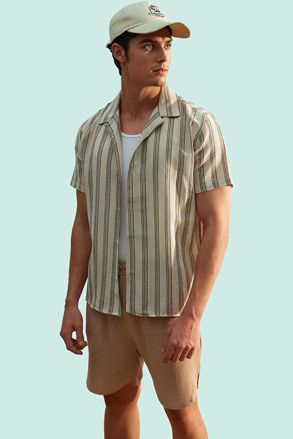 Erkek Yazlık Gömlek Pamuk Dokuma Kumaş Casual Stil Günlük Kullanım Yaz Aylarının Vazgeçilmezi