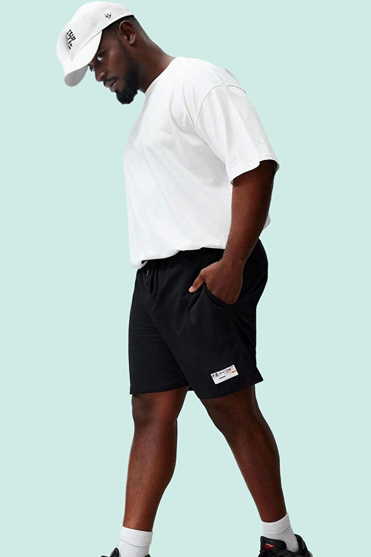 Erkek Şort; Rahat Geniş Paça Orta Boy Slogan Baskılı Yazlık Günlük Kullanım Modern Tasarım