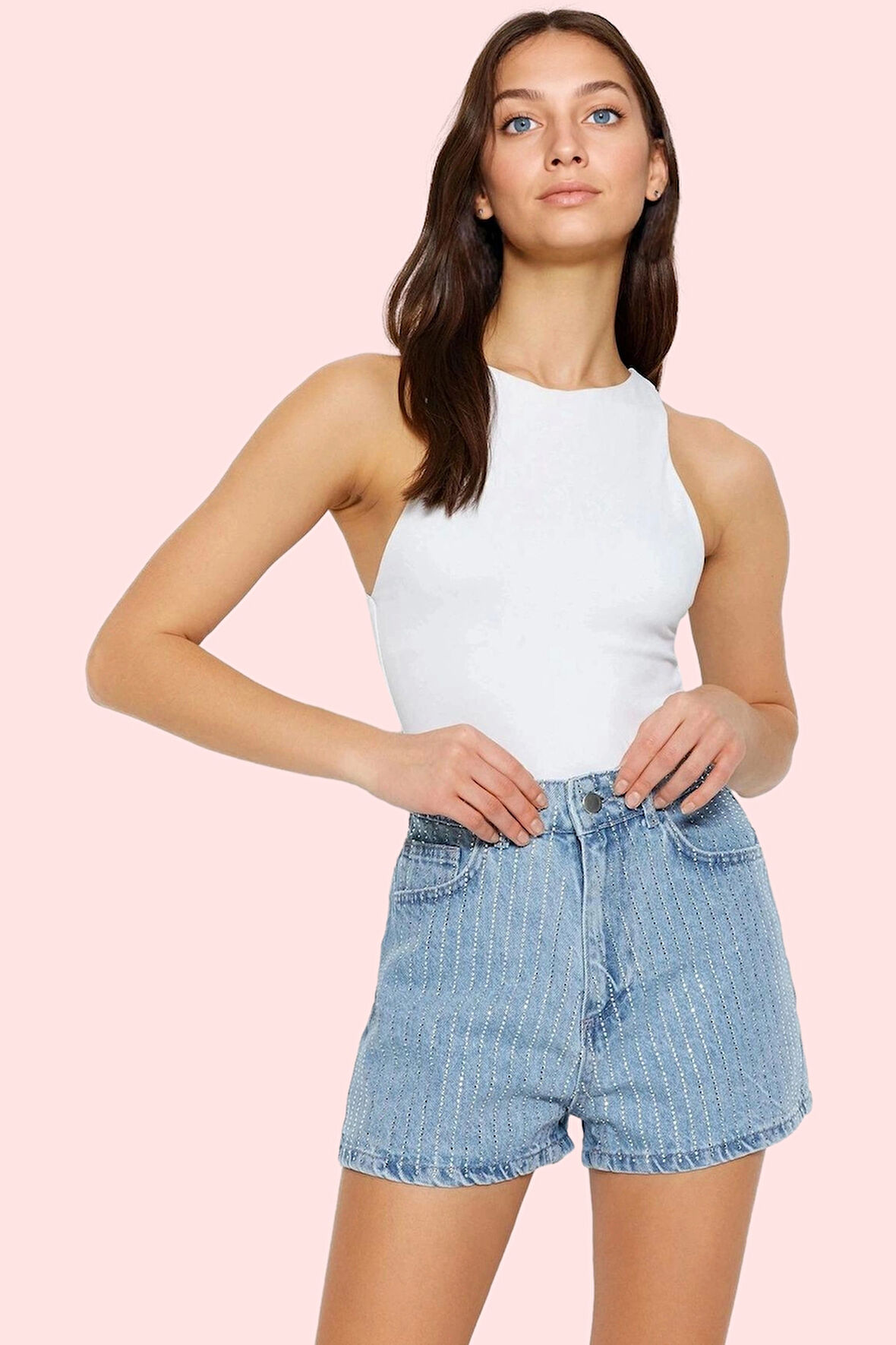 Kadın Kısa Boy Denim Şort Pamuk Mom Silüeti Geniş Paça Günlük Kullanım Yaz Aylarının Vazgeçilmezi