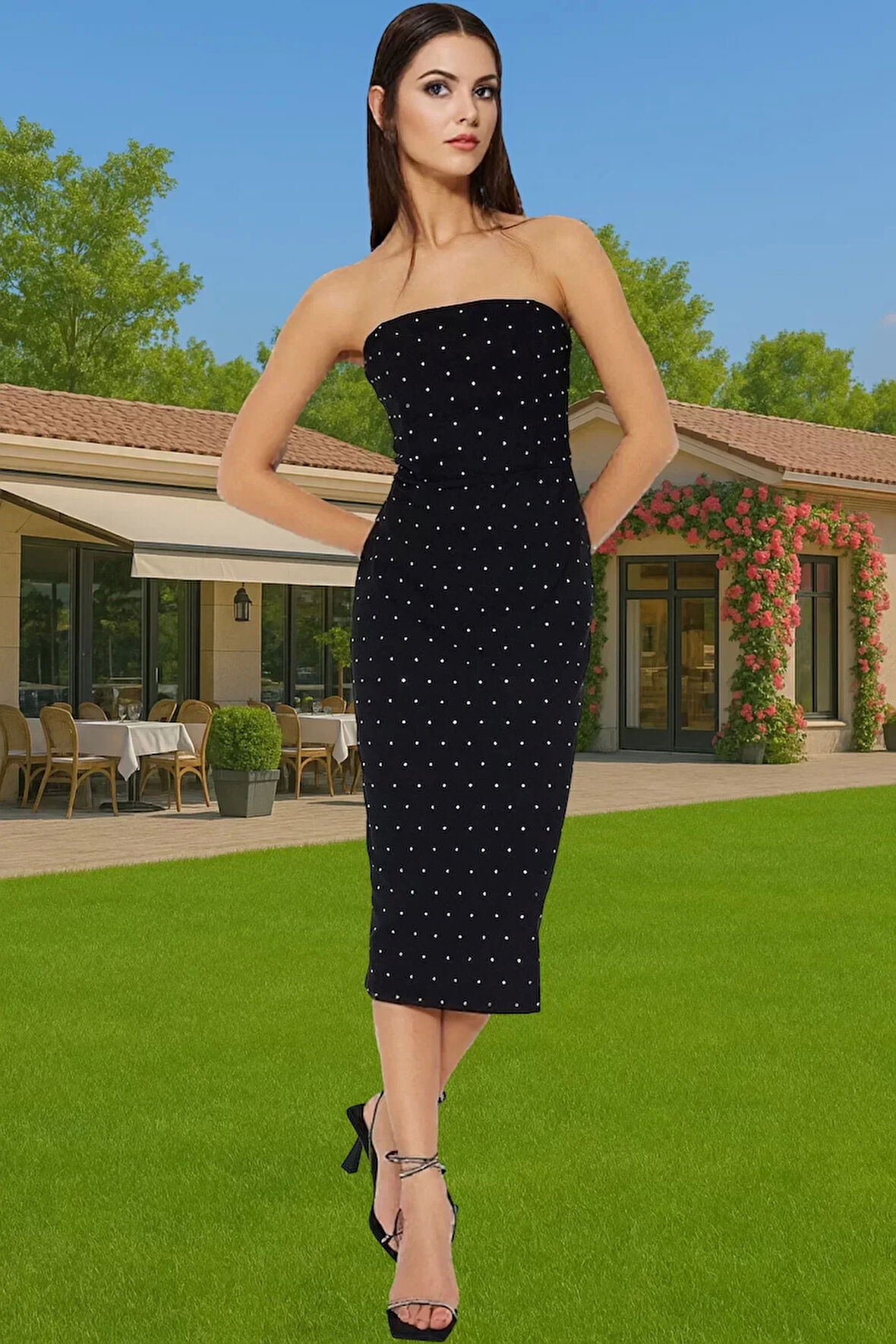 Vücuda Oturan Şık Abiye Elbise Finike Dokuma Polyester Karışımlı Seçkin Malzeme Modern Stil