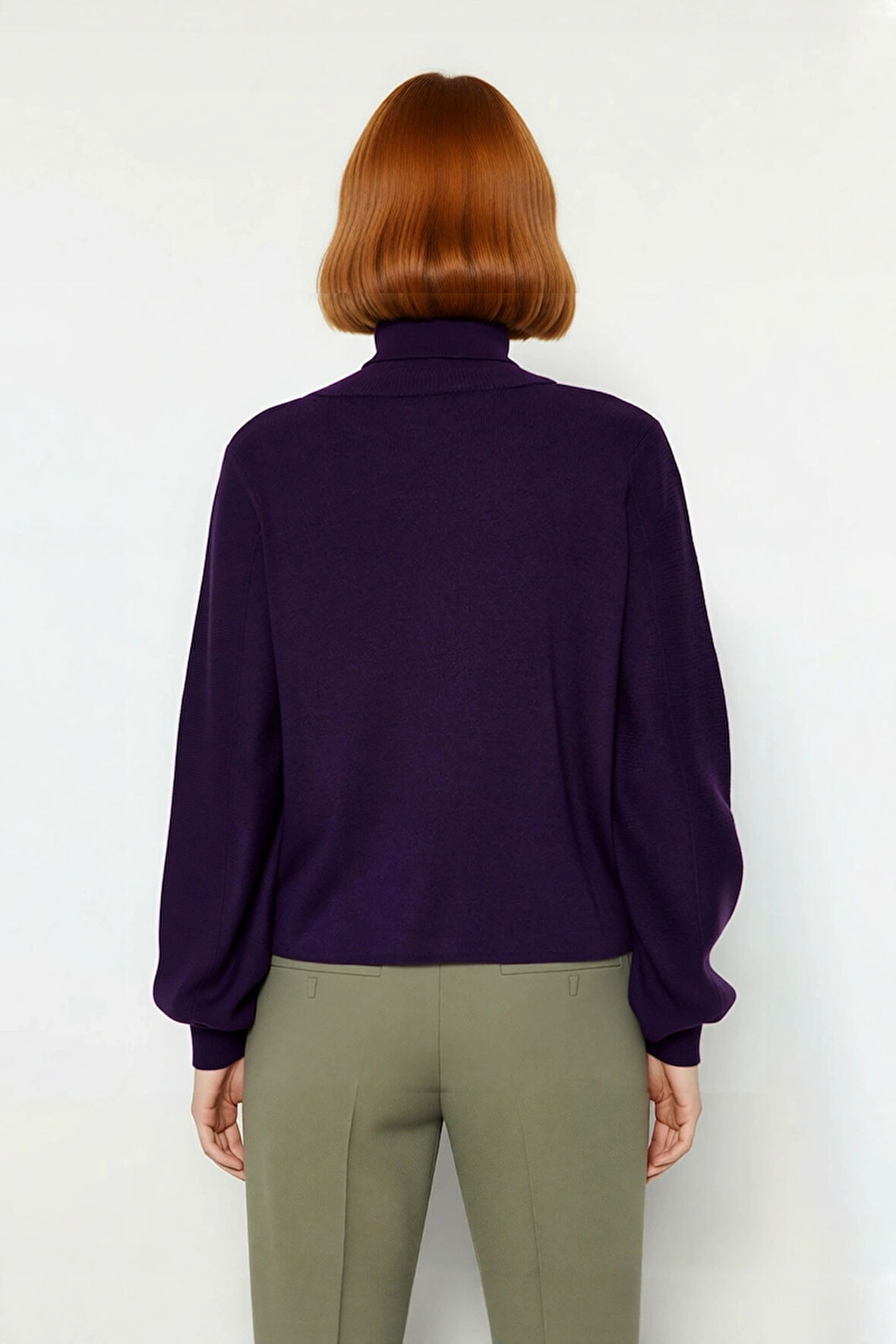 Kadın Basic Oversize Balıkçı Yaka Triko Kazak Standart Kol Rahatlığıyla Kış Sezonu Vazgeçilmezi