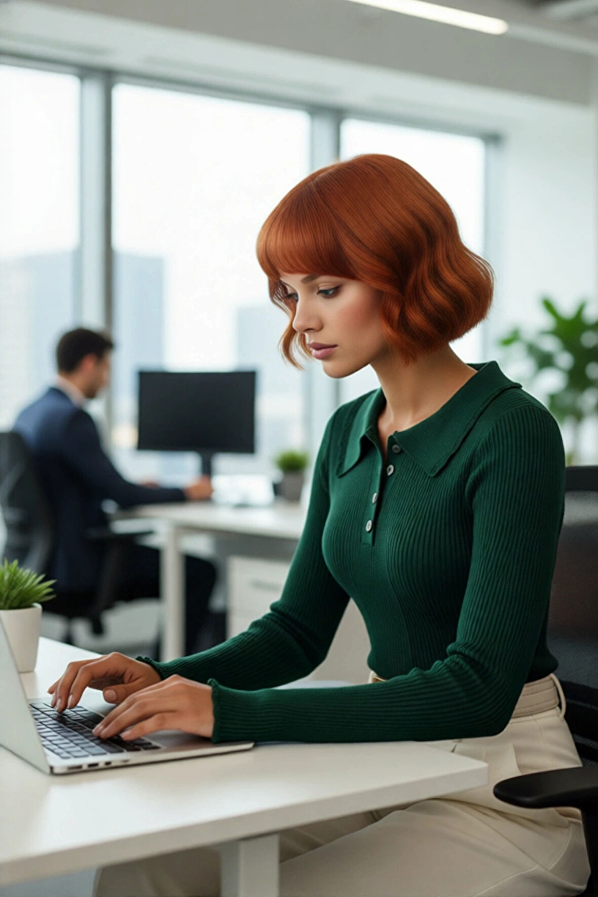 Kadın Basic Uzun Kollu Triko Polo Yaka Kazak Akrilik Materyal İlkbahar Sonbahar Günlük Şıklık