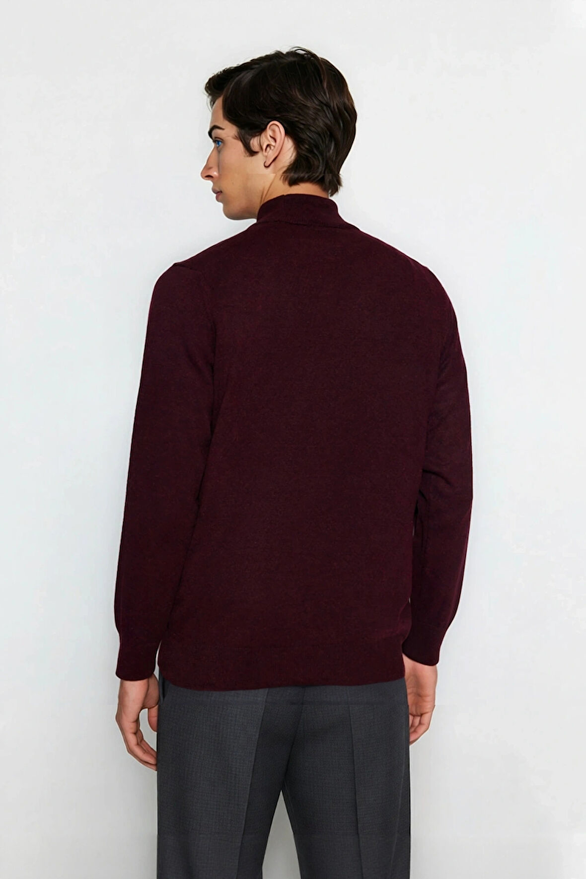 Erkek Standart Kol Fitted Kalıp Triko Kazak Günlük Giyimde Zarafet ve Şıklığı Birleştirir Kaliteli