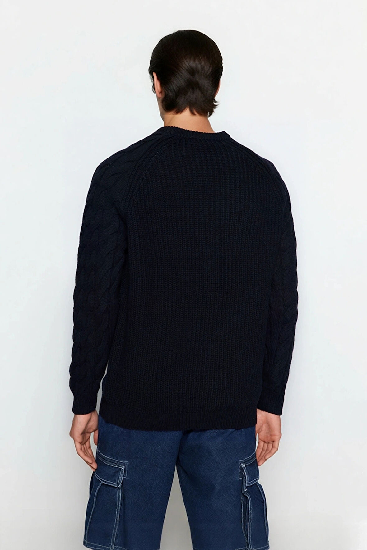 Unisex Basic Regular Kalıp Bisiklet Yaka Saç Örgü Desenli Kalın Triko Kazak Kışlık Şıklık Kaliteli