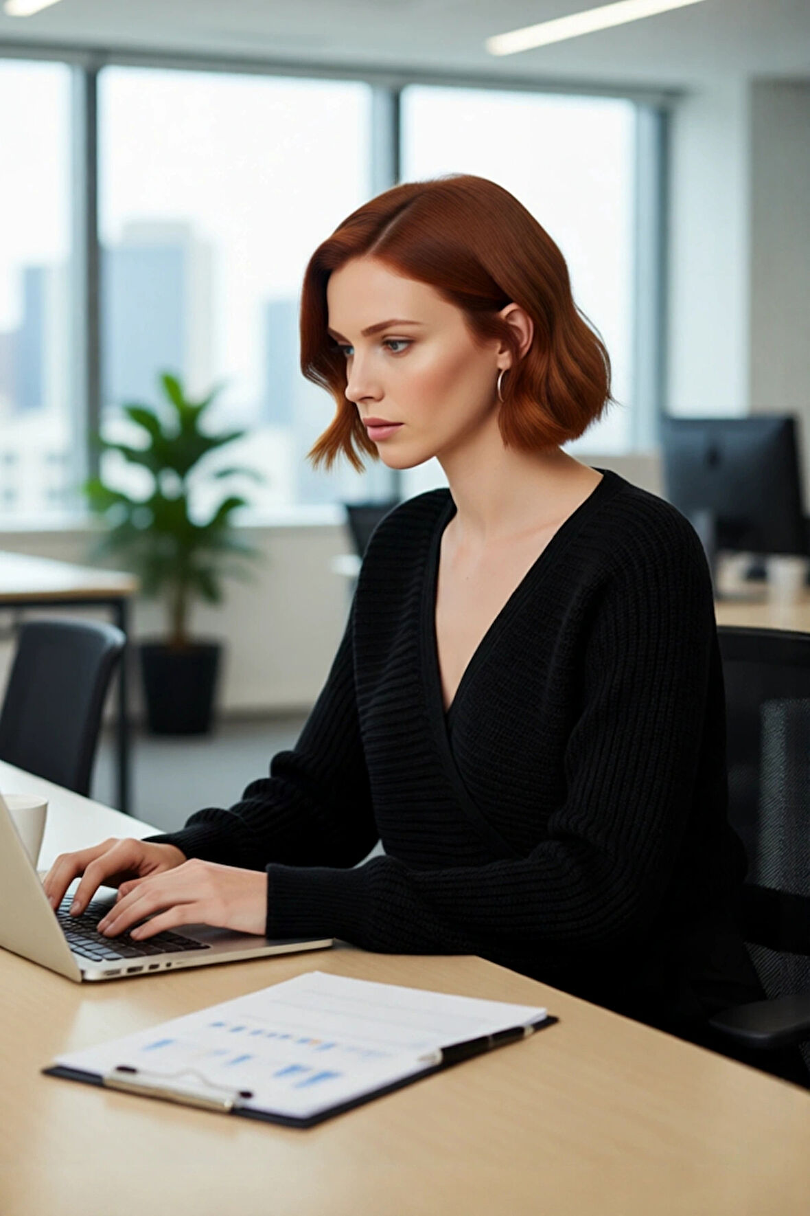 Kadın Basic Kruvaze V Yaka Crop Triko Kazak Regular Kalıp Uzun Kol Kış Aylarına Özel Kaliteli