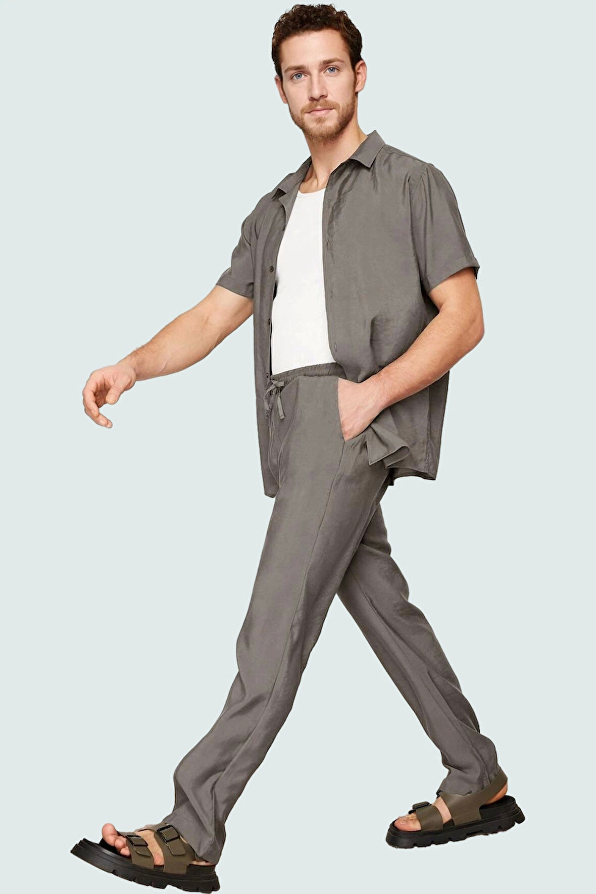 Erkek Dokuma Pantolon Normal Bel Regular Fit Rahat Günlük Kullanım İçin Yaz Aylarının Vazgeçilmezi