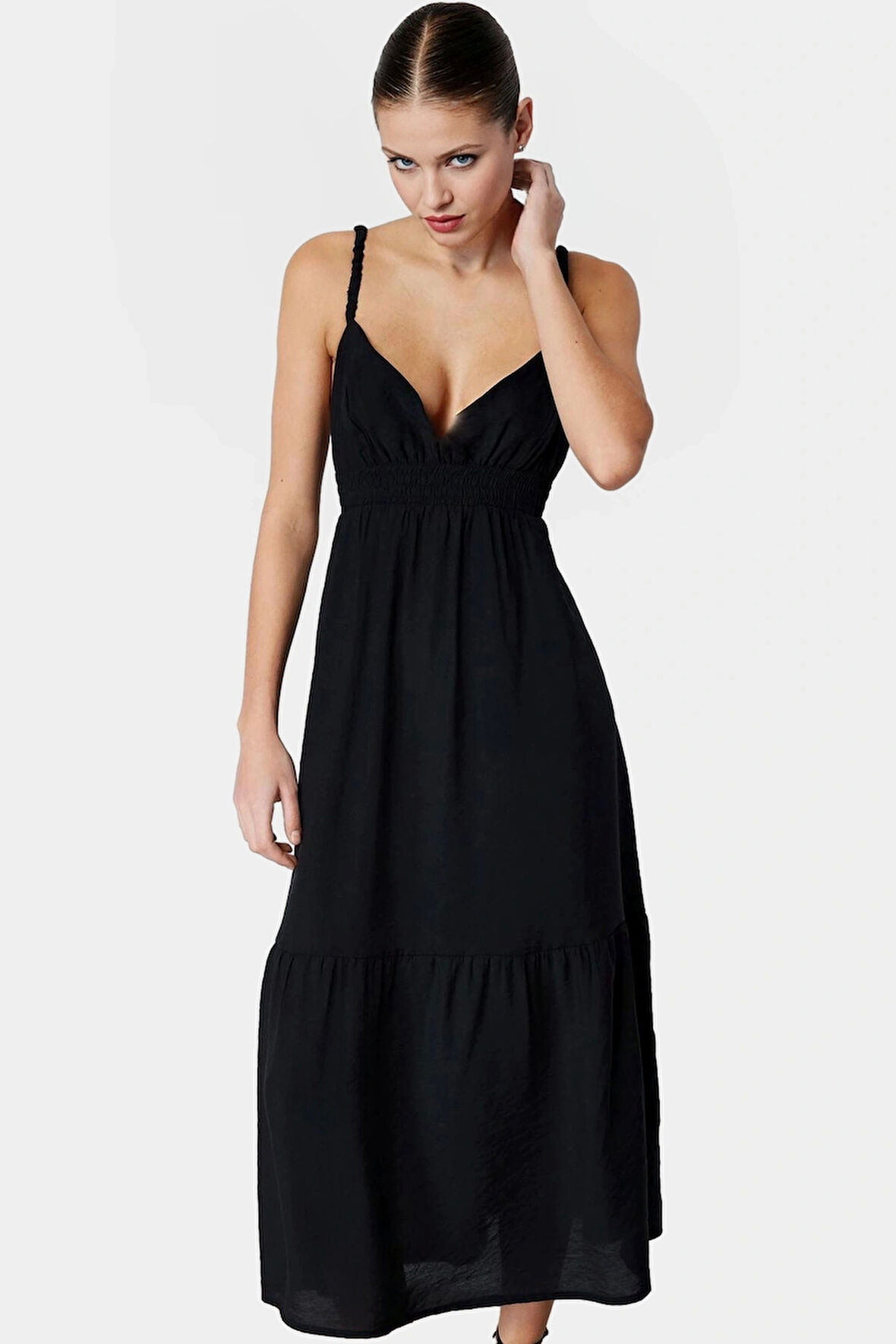 Rahat ve Şık Polyester Midi Elbise Günlük Kullanım Profesyonel Görünüm Dayanıklı Malzeme