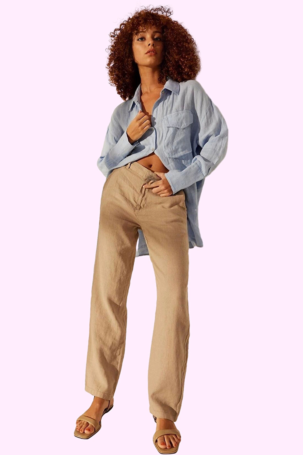 Kadın Keten Wide Leg Pantolon Yüksek Bel Günlük ve Şık Hafta Sonu Yaz Aylarının Vazgeçilmezi