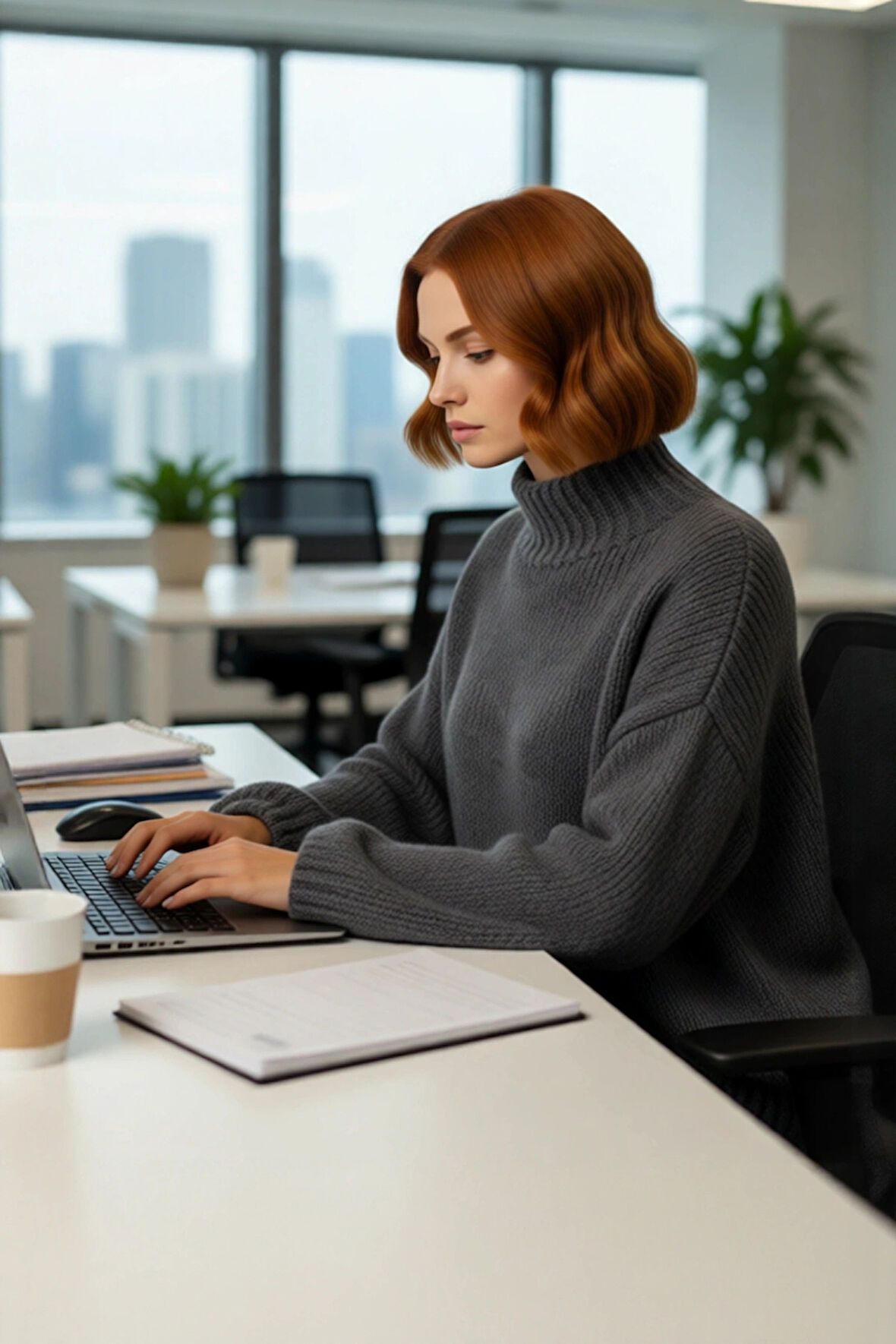 Kadın Kalın Oversize Triko Kazak Dik Yaka Detayıyla Casual Kombinlerin Vazgeçilmezi Kaliteli