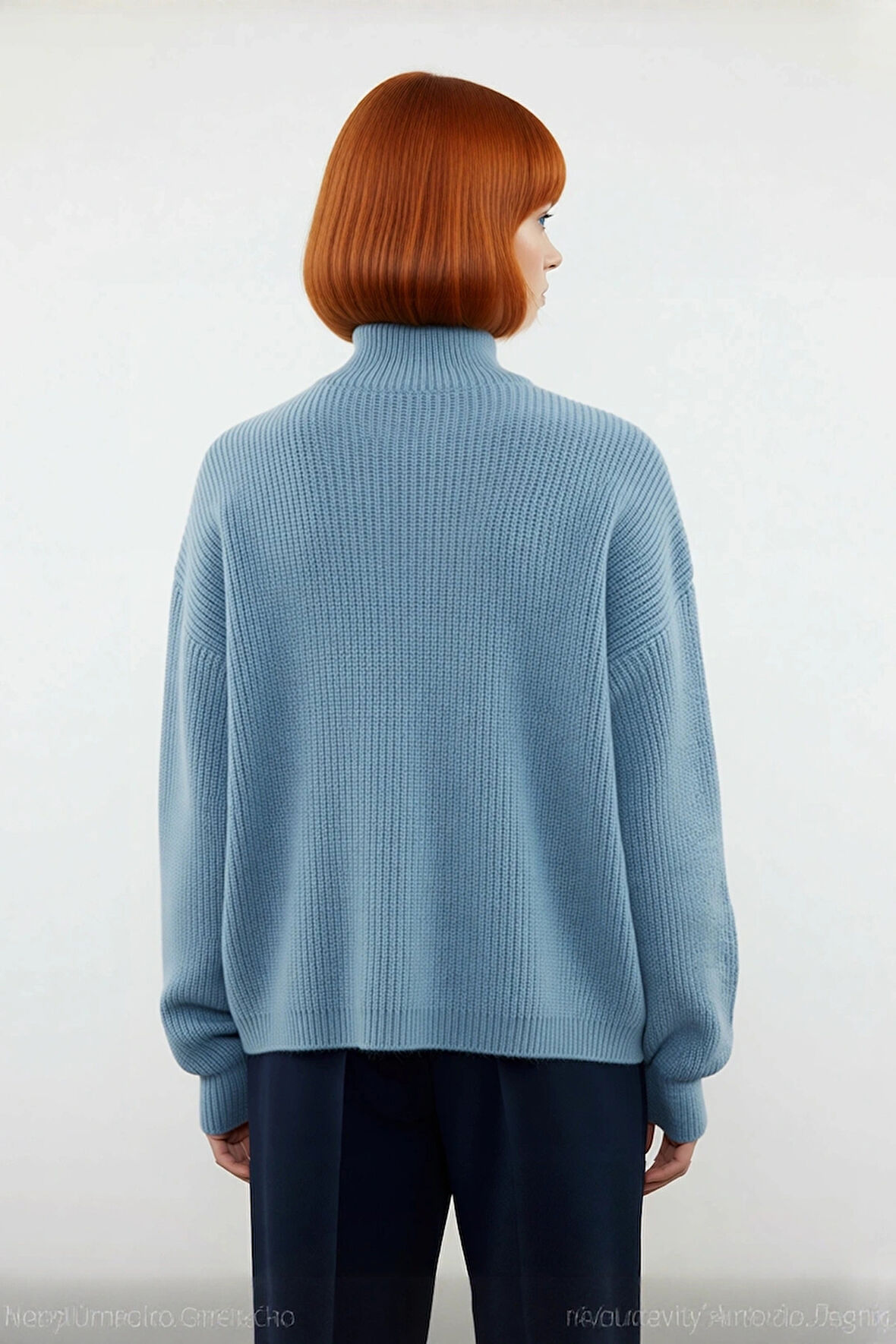 Kadın Oversize Rahat Kesim Düşük Kol Fermuarlı Dik Yaka Triko Selanik Örgü Uzun Kollu Kazak