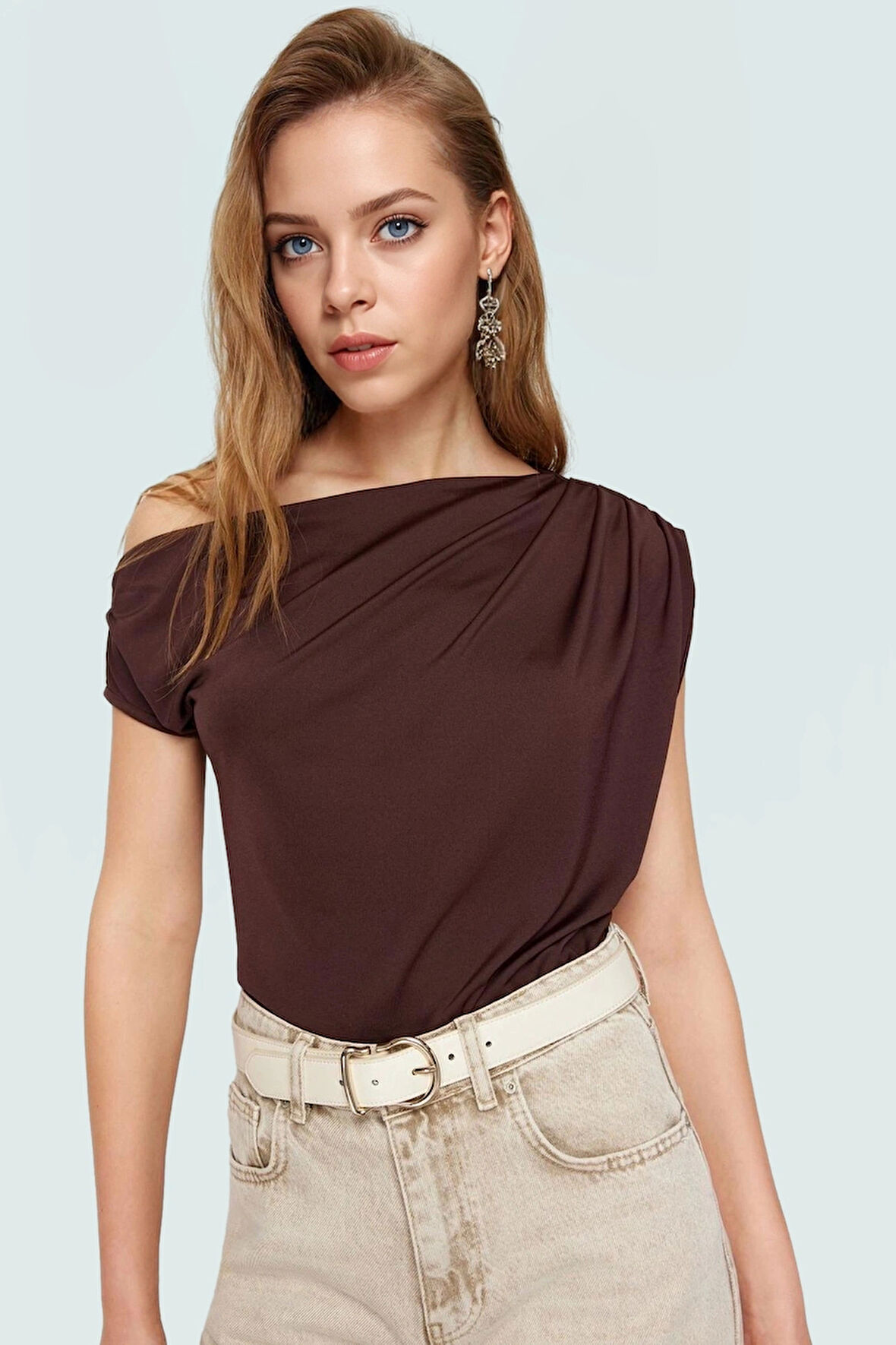 Regular Kalıp Polyester Bluz Yazlık Şıklık Seçkin Malzeme