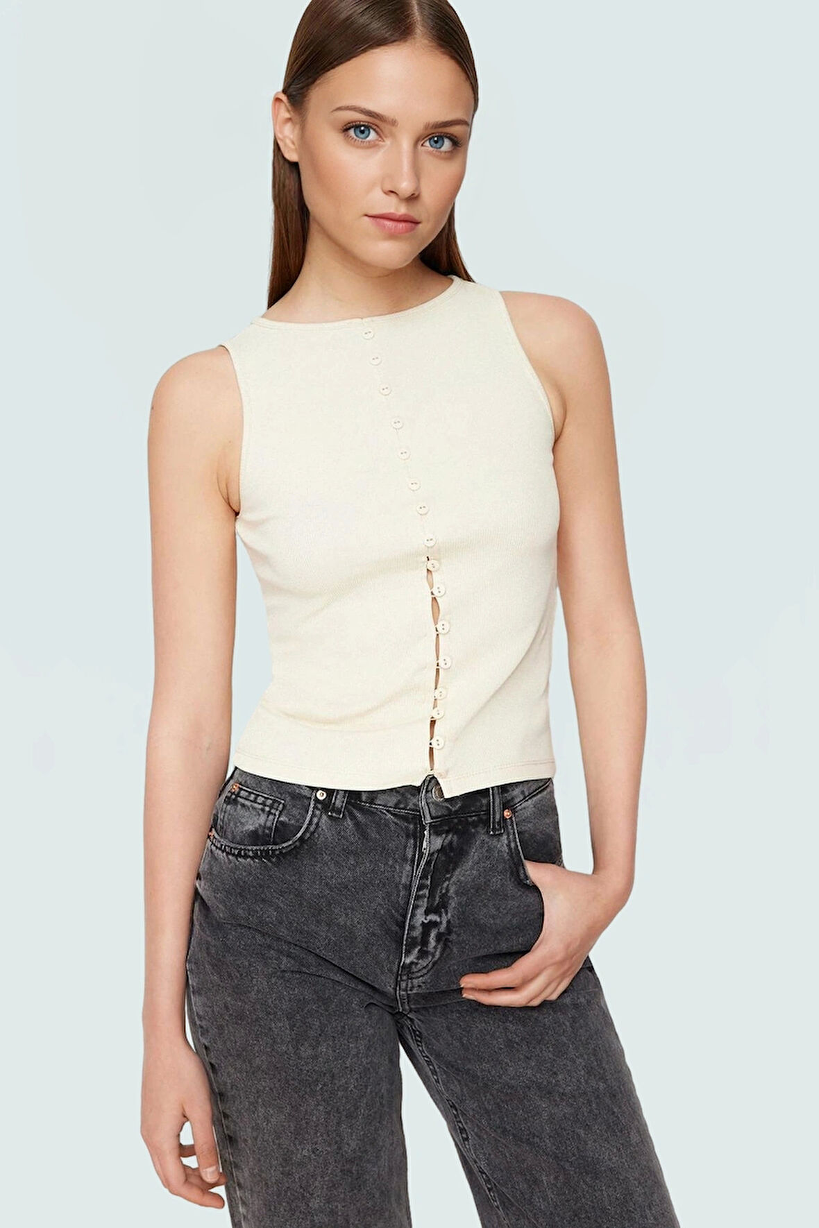 Nefes Alan Pamuklu Bluz Düğmeli Fitted Asimetrik Yazlık Modern Stil Özel Tasarım Uzun Ömürlü