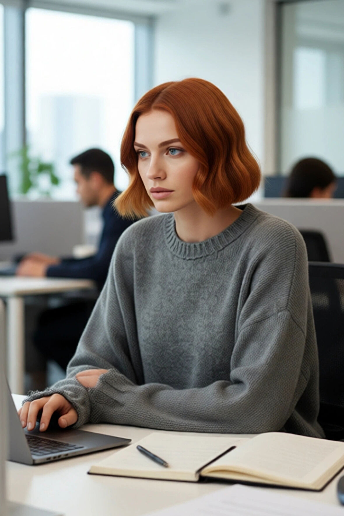 Kadın Basic Siluet Oversize Triko Kazak Crop Düşük Kol Akıtma Detaylı Soğuk Havalar İçin İdeal