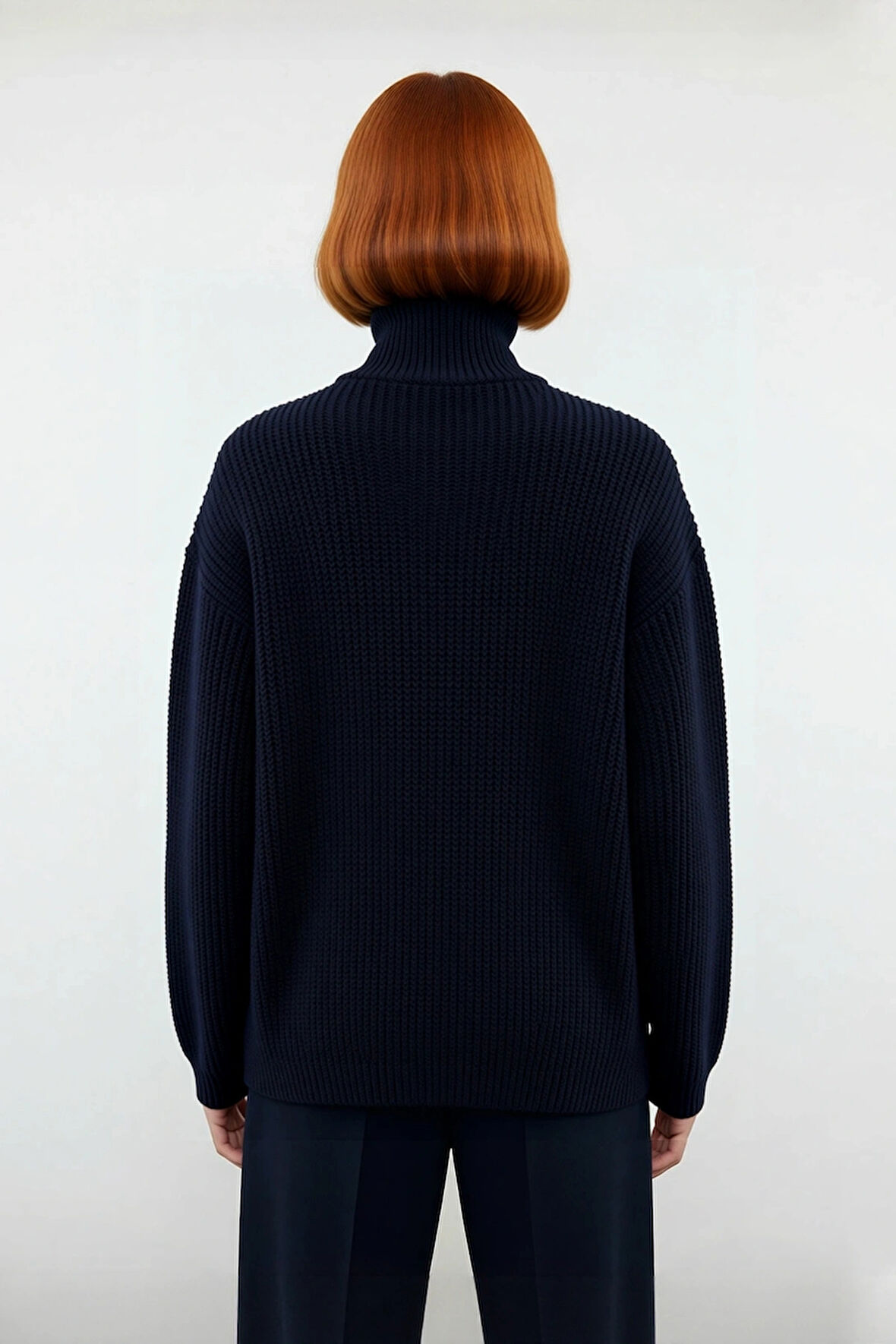 Kadın Orta Kalınlık Düşük Kol Selanik Dokuma Regular Kesim Uzun Triko Kazak Günlük Kullanıma Uygun