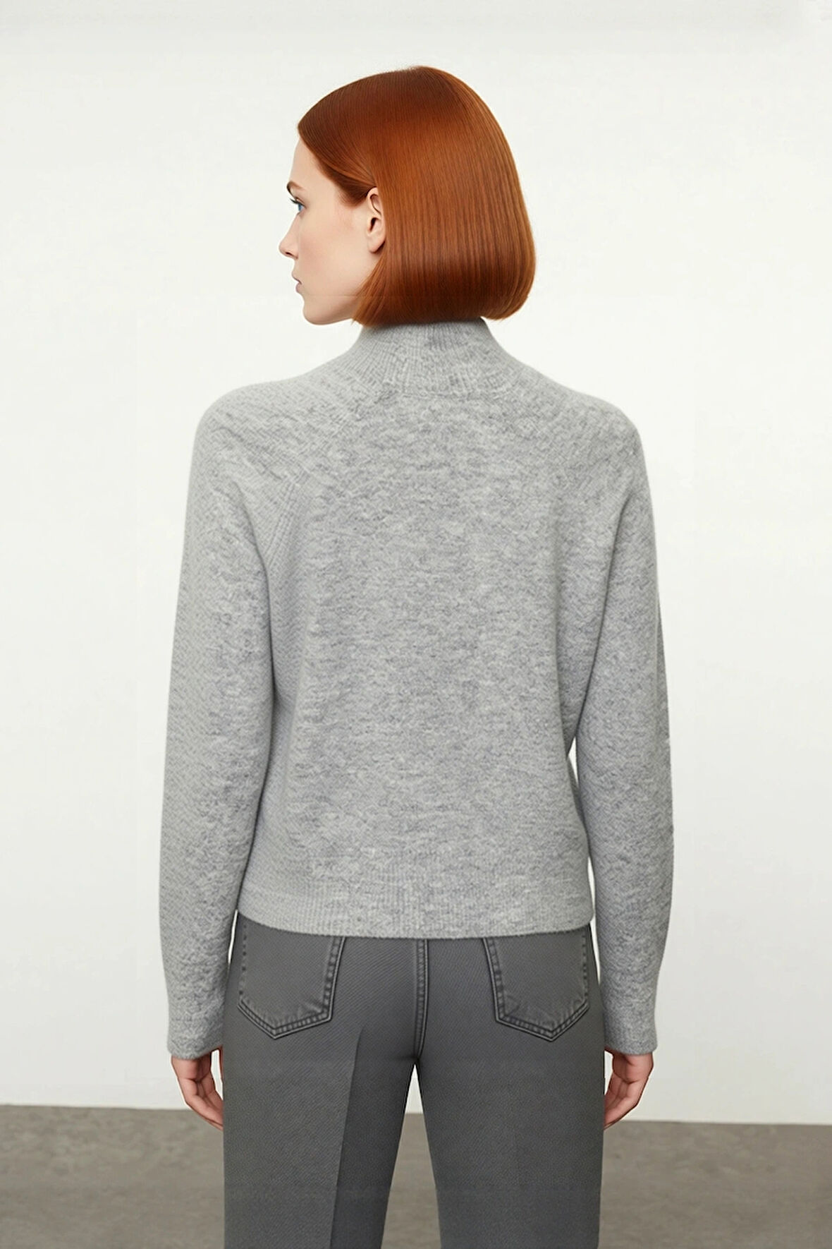 Kadın Cool Comfort Oversize Dik Yaka Triko Kazak Basic Rahat Kışlık Bordo Günlük Şıklığı Tamamlar