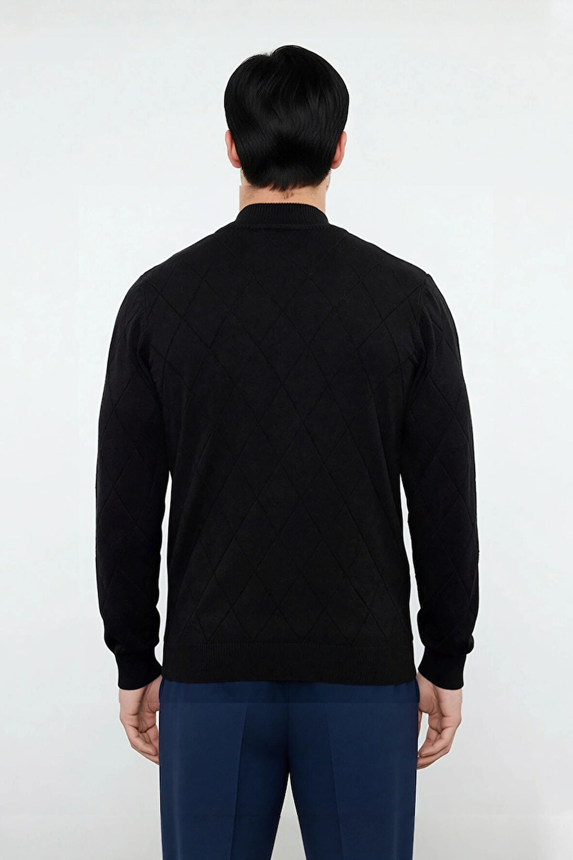 Erkek Casual Şık Regular Fit Pamuk Akrilik Triko Yarım Balıkçı Fermuarlı Kazak Kış İçin Kaliteli