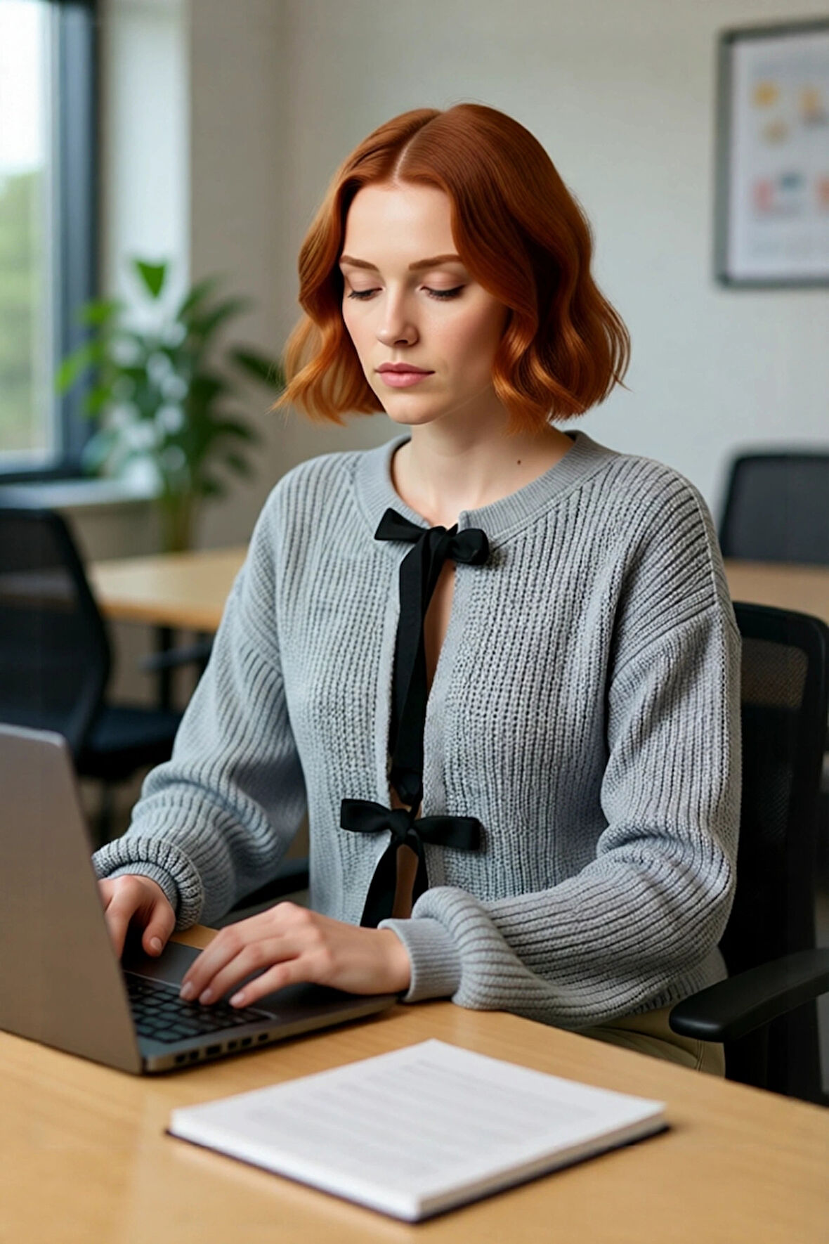 Kadın Triko Çift Taraflı Kurdeleli Crop Kesim Regular Kalıp Düşük Kol Selanik Örgü Akrilik Kazak