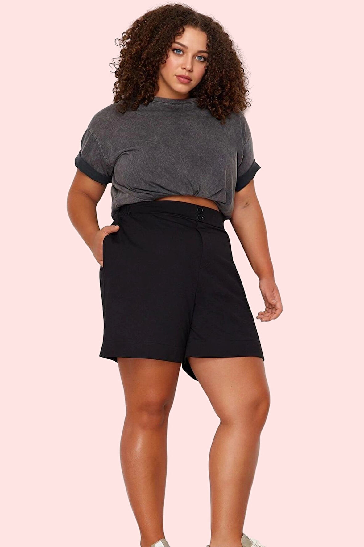 Kadın Yüksek Bel Kısa Boy Pamuk Geniş Paça Şort Yazlık Günlük Kombinler Yaz Aylarının Vazgeçilmezi