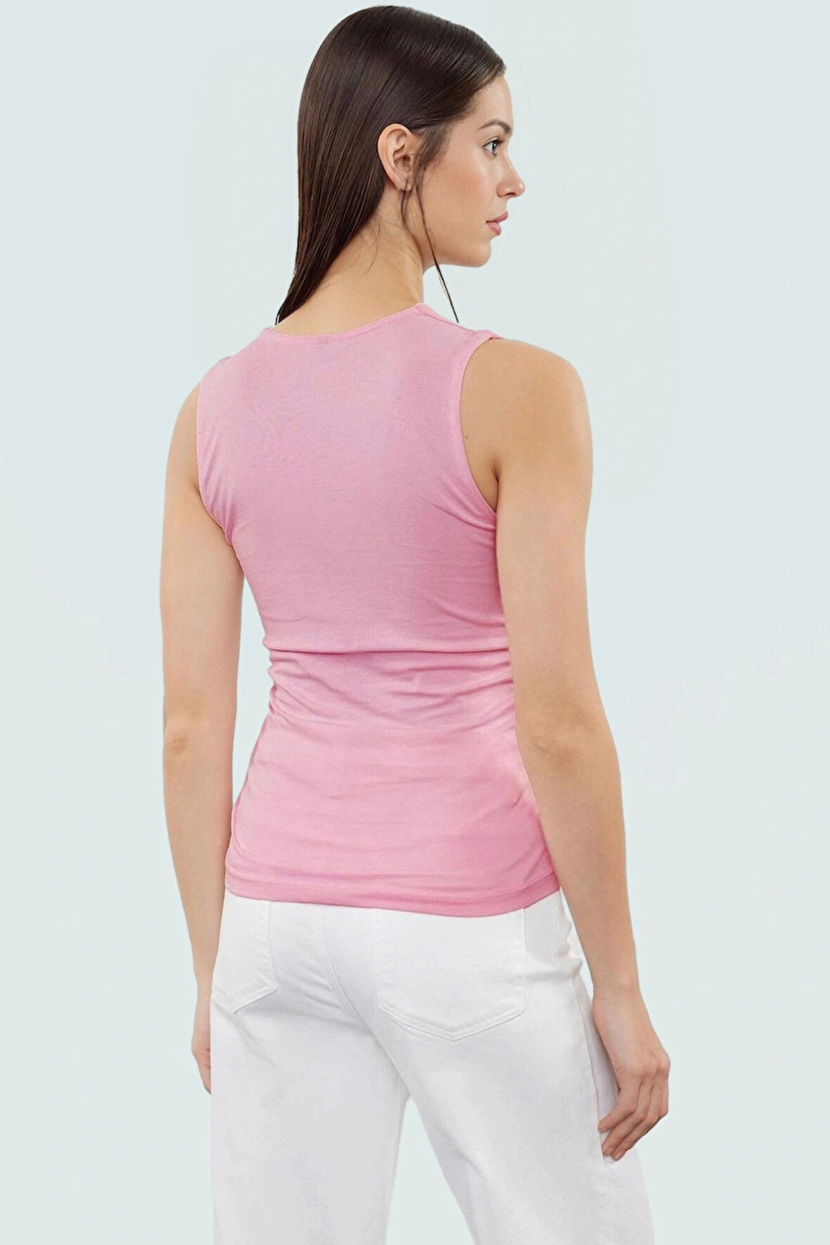 Kadın Yazlık Kolsuz Bluz Pamuklu Rahat Kare Yaka Premium Kalite Modern Stil