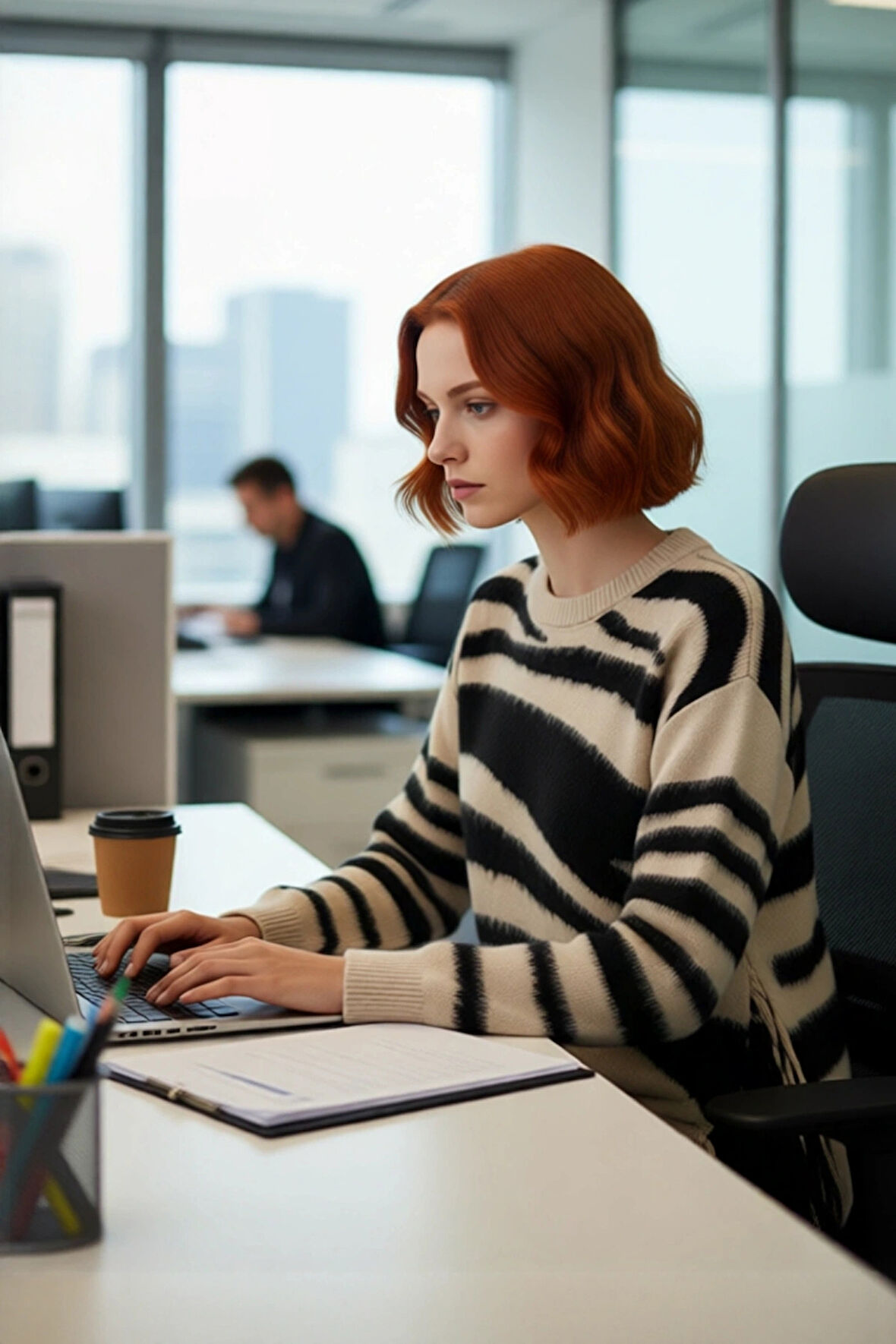 Kadın Oversize Basic Zebra Desenli Akrilik Triko Kazak Günlük Şıklık İçin İdeal Bir Seçimdir