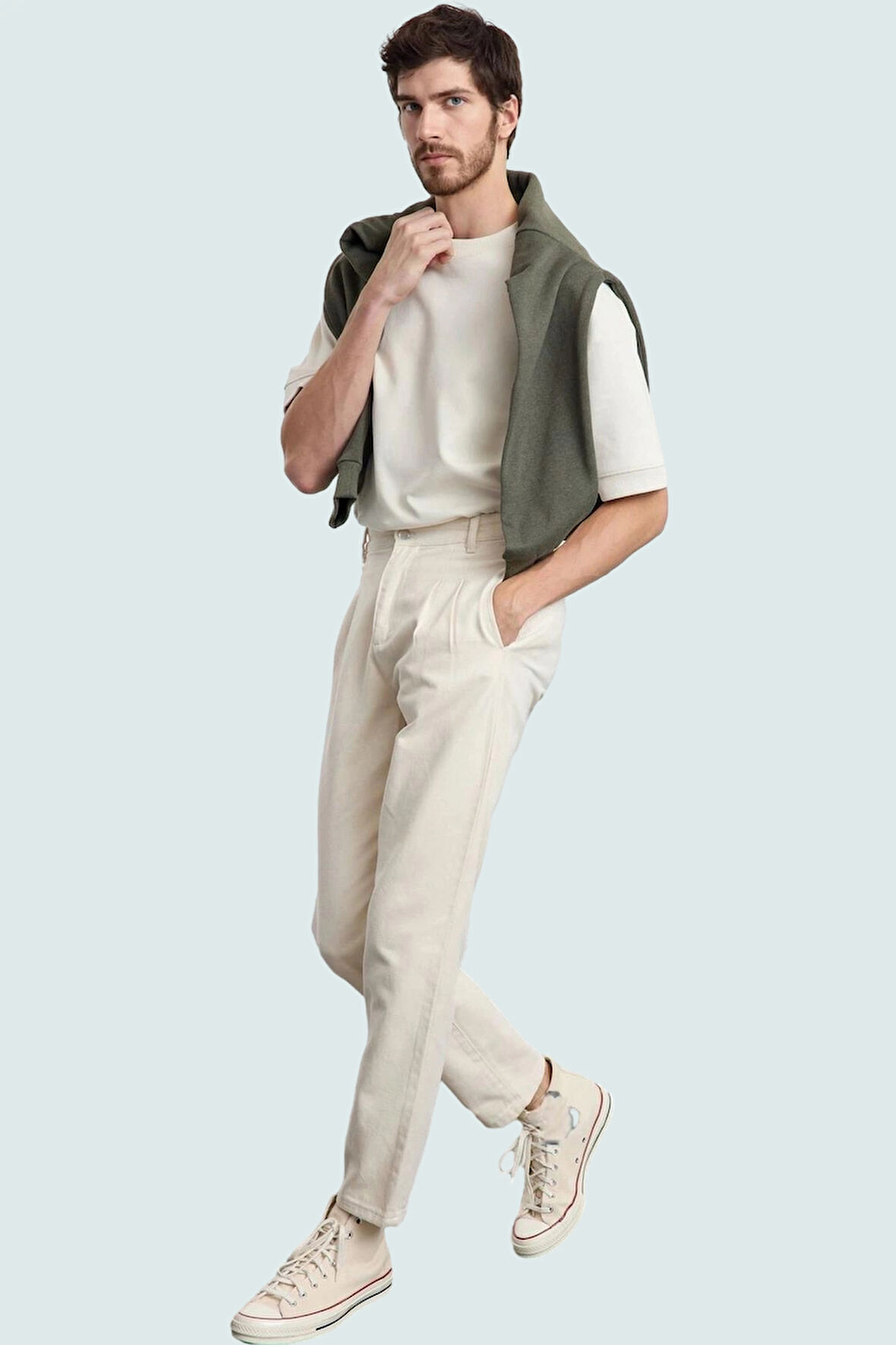 Erkek Havuç Kalıp Pamuk Pantolon Günlük Şıklık İçin İdeal Tercih Yaz Aylarının Vazgeçilmezi