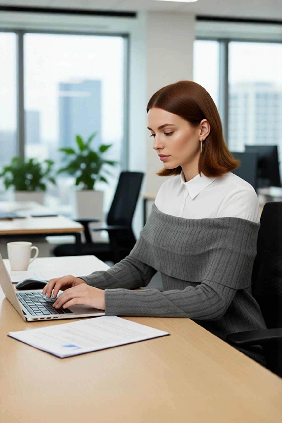 Kadın Zarif Omzu Açık Triko Kazak Dokuma Detaylı Uzun Kollu Kışlık Casual Kombinler İçin Kaliteli