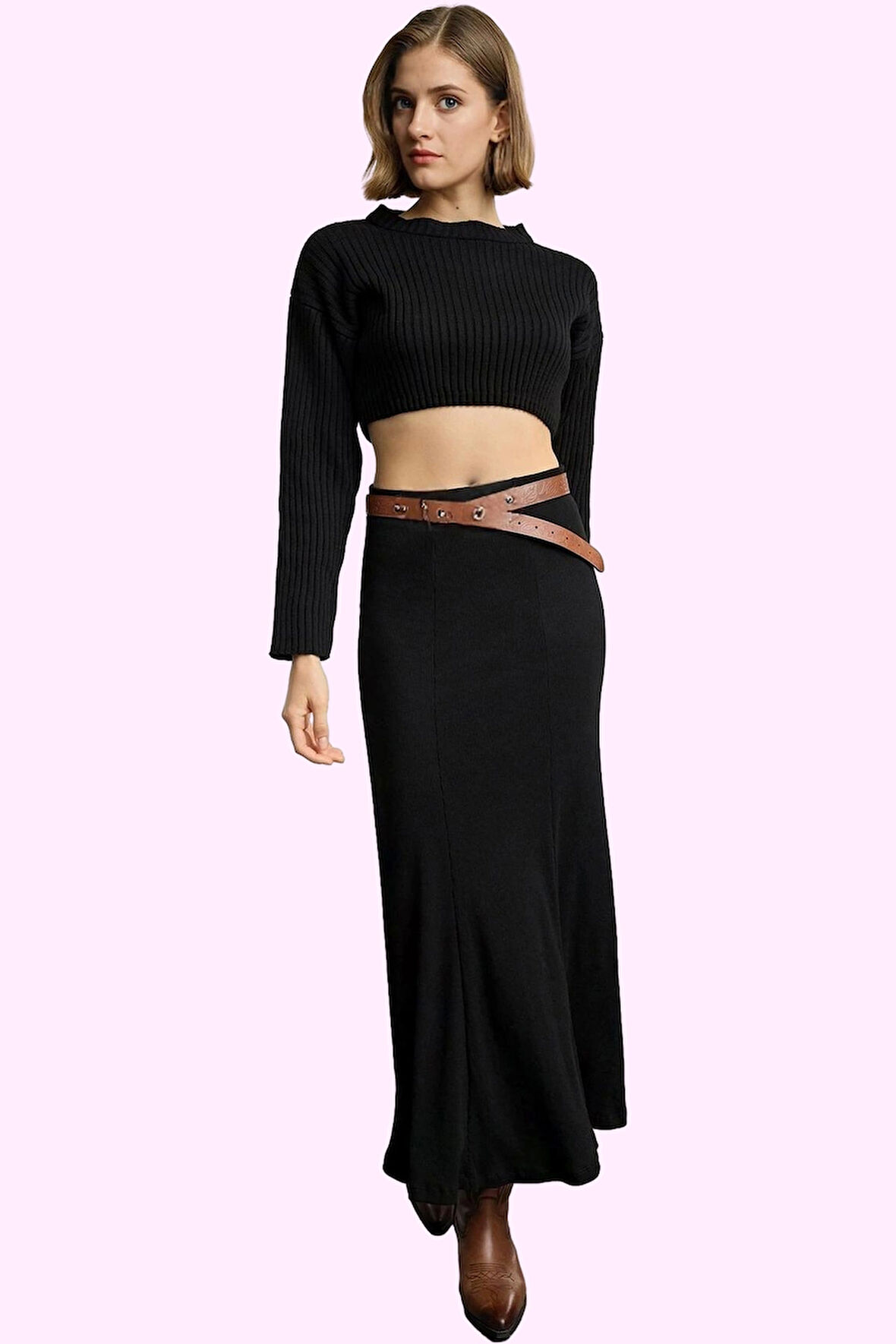 Kadın Maxi Etek Örme Kaşkorse Kumaş Günlük Şıklık Modern Tasarım Yaz Aylarının Vazgeçilmezi