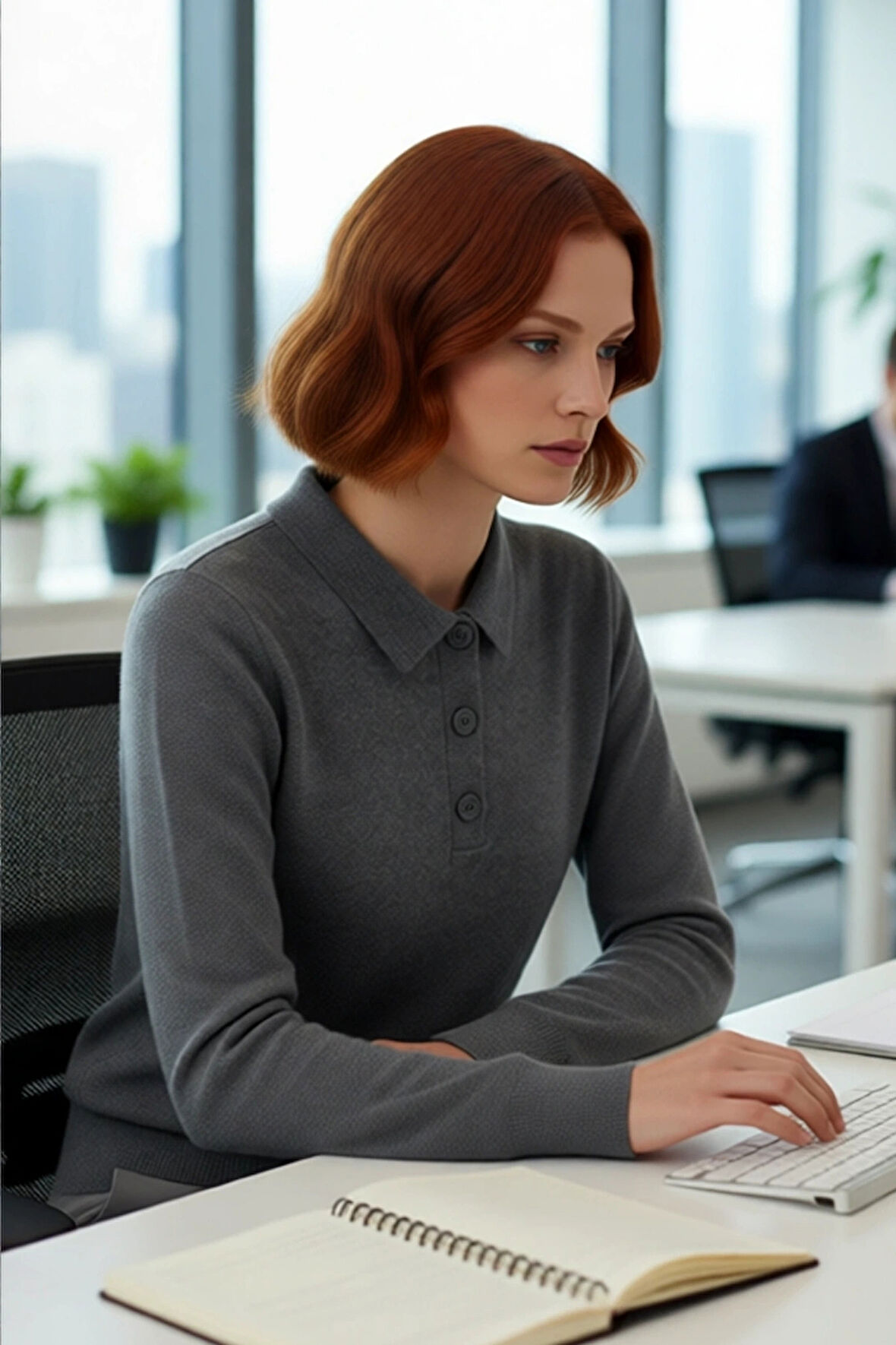 Modern Kadın Triko Kazak Polo Yaka Tasarımı ve Yünlü Dokusuyla Soğuk Günlerin Vazgeçilmezi