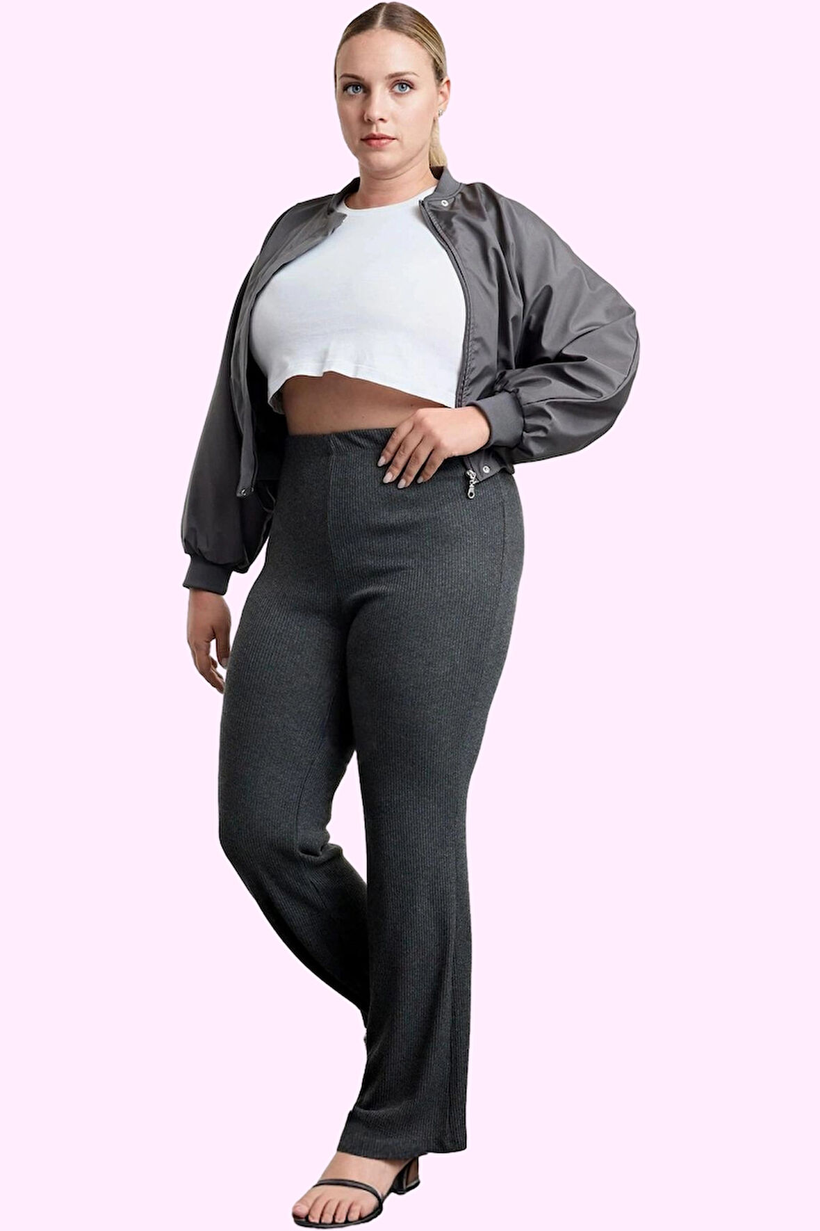 Kadın Kaşkorse Örme Pantolon Yüksek Bel İspanyol Paça Kışlık Model Yaz Aylarının Vazgeçilmezi