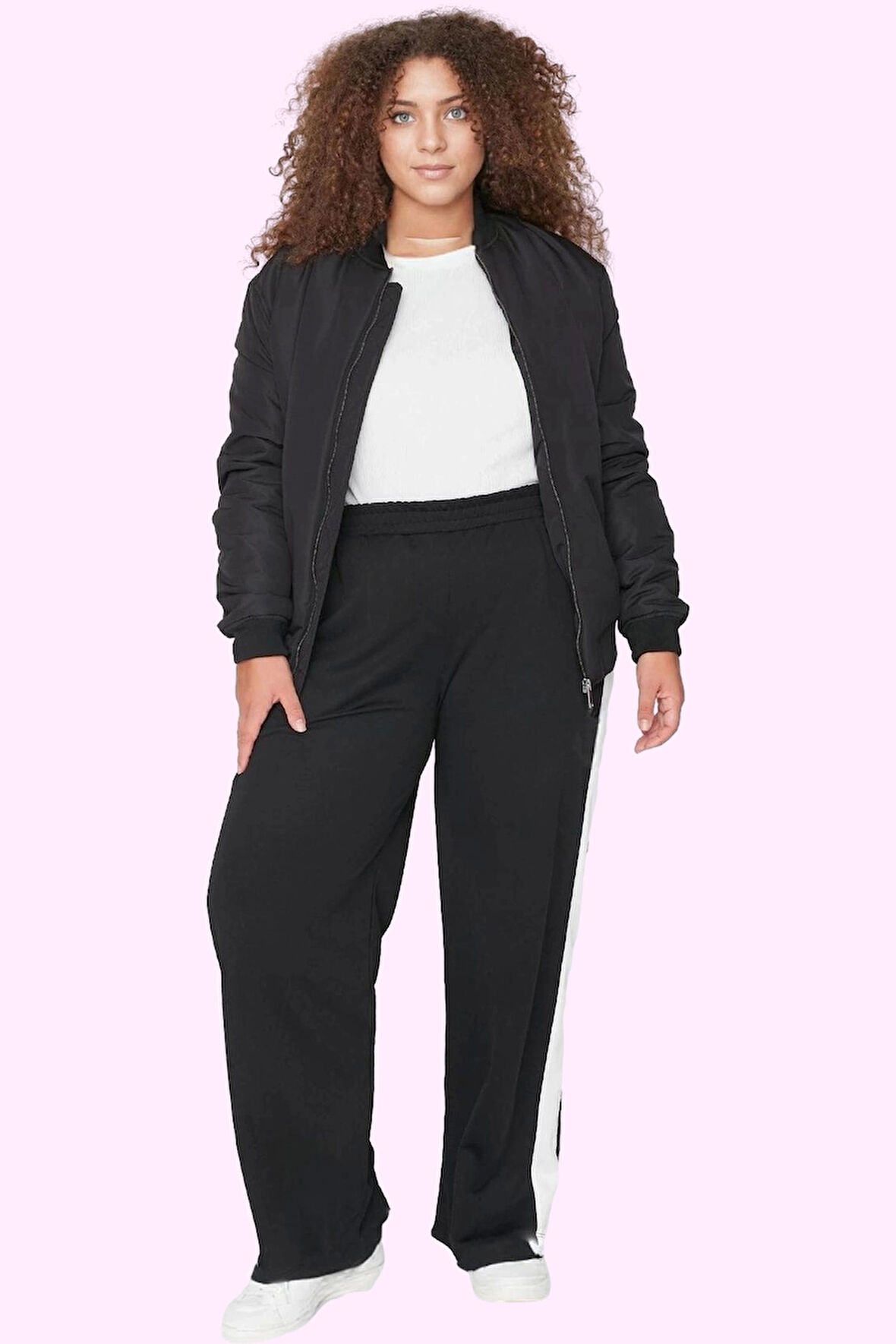 Kadın Regular Boy Geniş Paça Pantolon Yüksek Bel Örme Krep Kumaş Rahat Yaz Aylarının Vazgeçilmezi