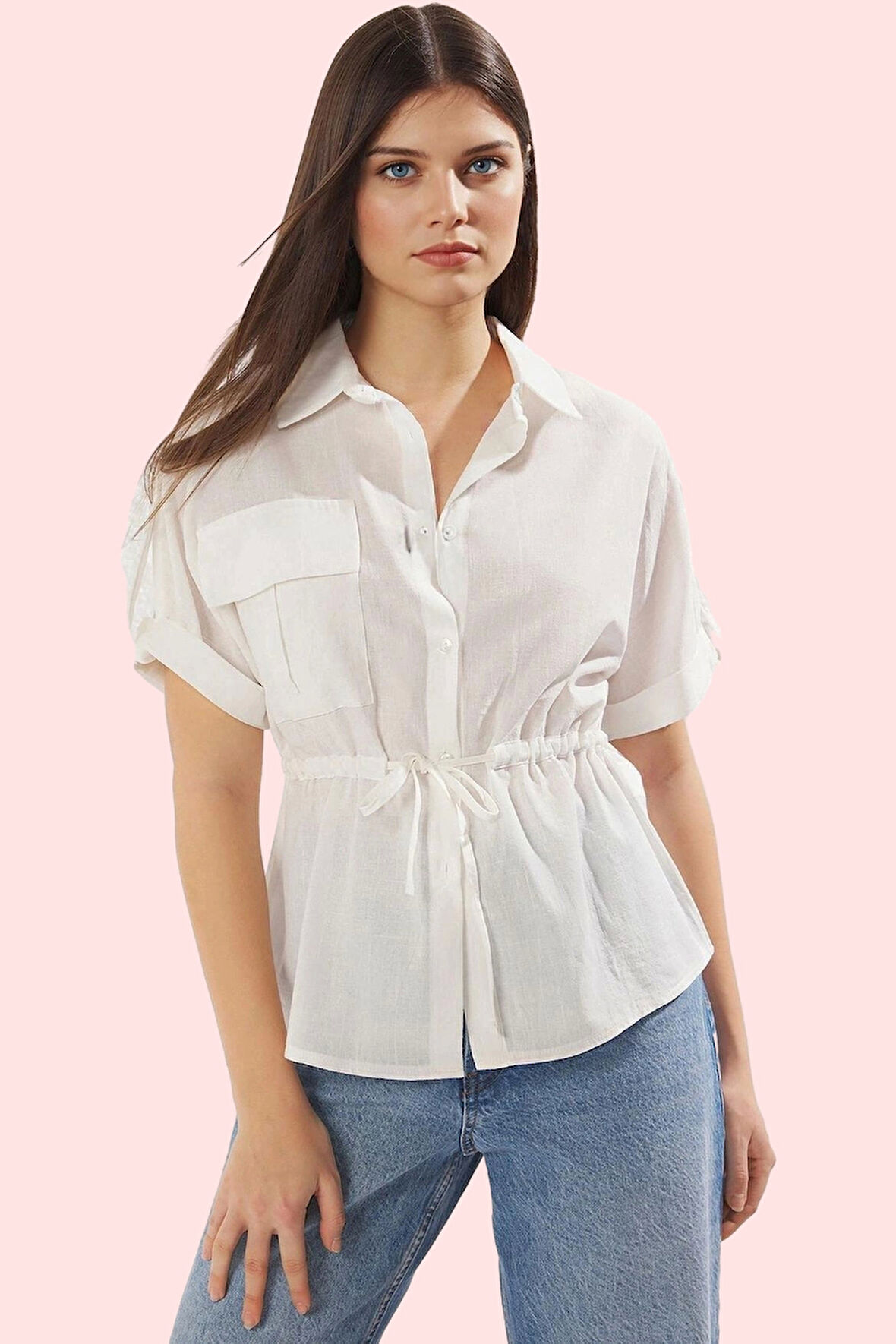 Kadın Basic Fitted Gömlek Pamuk Yazlık Şıklık Dayanıklı Malzeme Yaz Aylarının Vazgeçilmezi