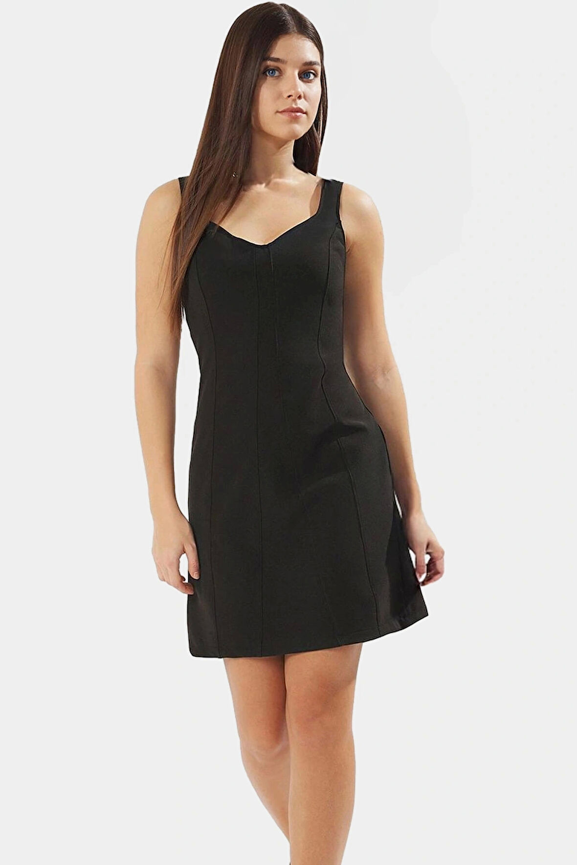 Yazlık Mini Elbise A Line Finike Dokuma 86cm Boy Polyester Elastan Zarifane Tasarım