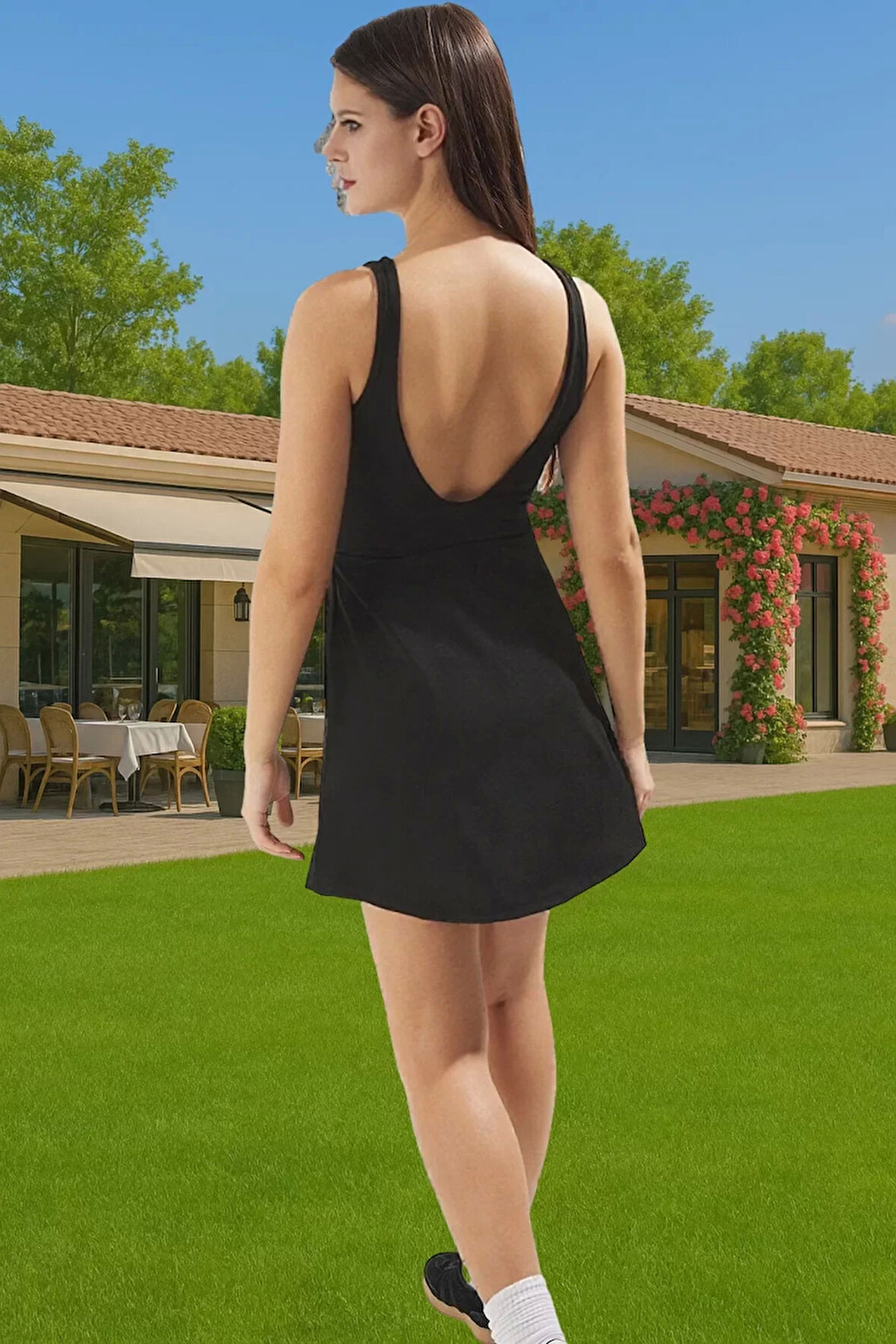 Kadın Yazlık Mini Elbise Polyester Elastan Nefes Alabilir Kumaş Modern Stil Özel Tasarım