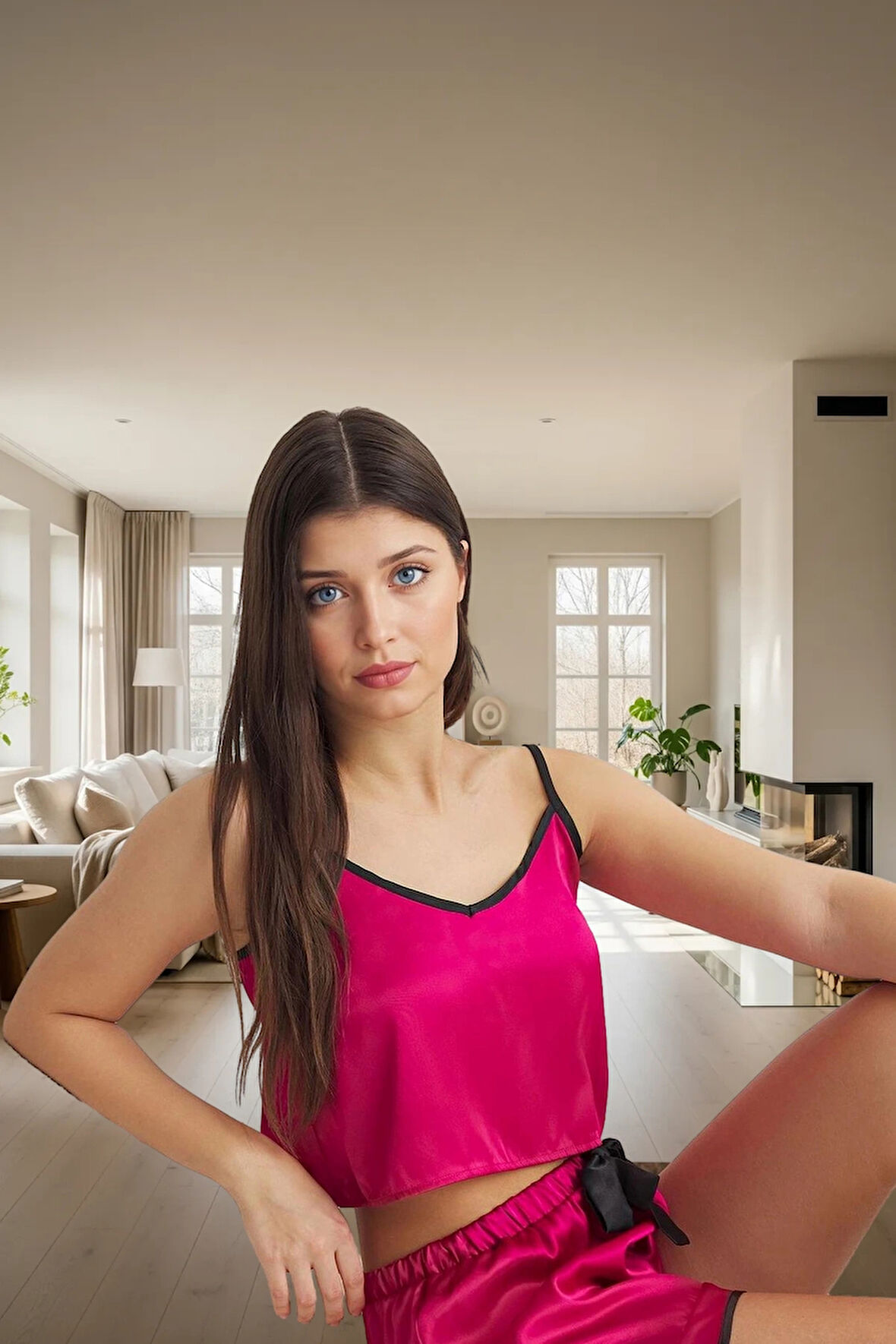 2'li Saten Pijama Takımı Ev Konforu ve Şıklığı Bir Arada Zarifane Tasarım Özenle Seçilmiş