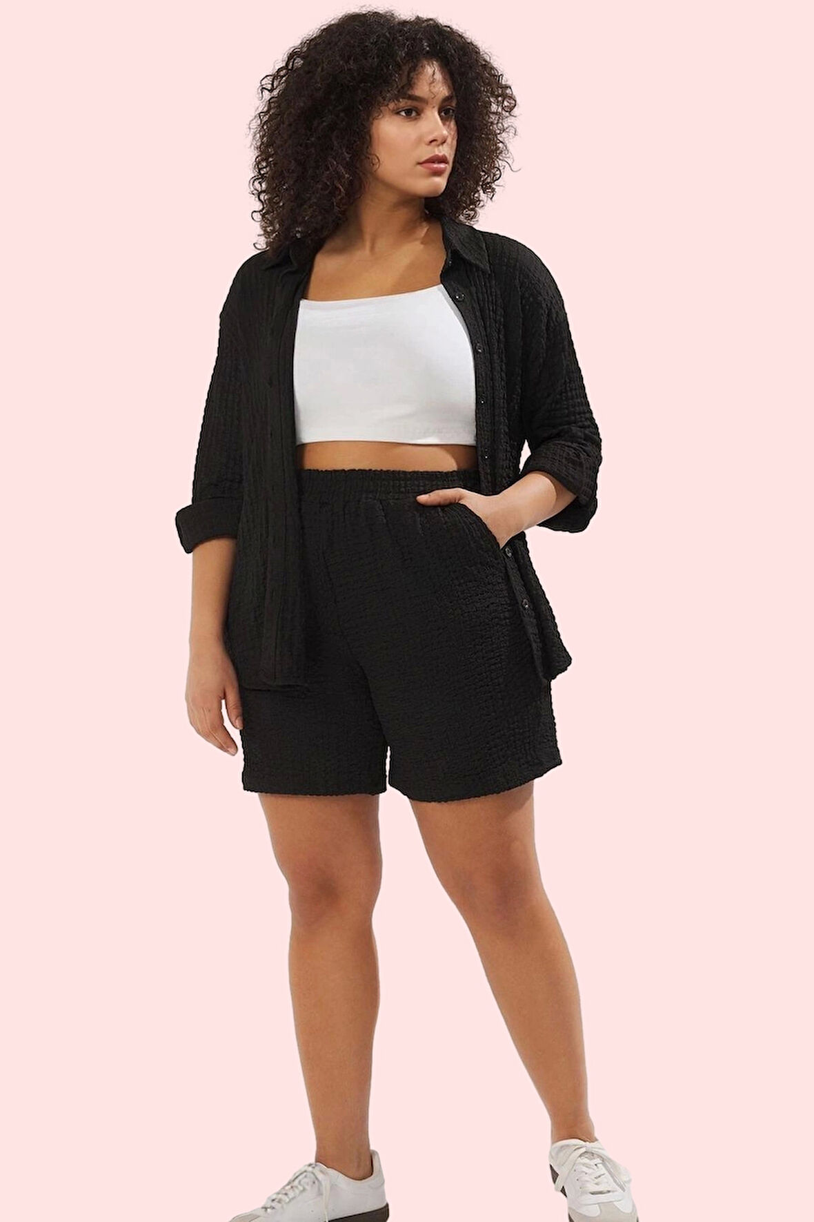 Kadın Büyük Beden Şort Polyester Rahat Günlük Kombin Hafta Sonu Yaz Aylarının Vazgeçilmezi