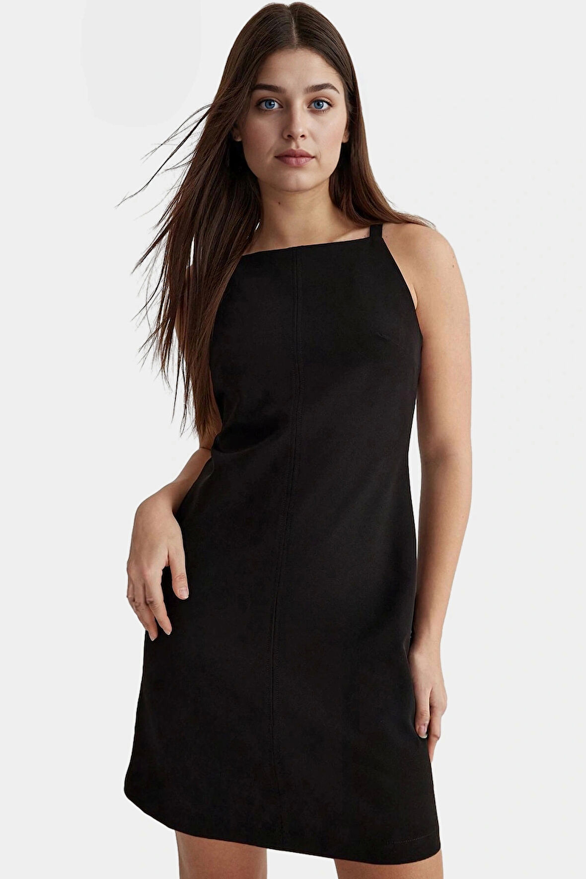 Yazlık Finike Dokuma Mini Elbise Şık Shift Kesim 88 cm Boy Mükemmel Uyum Seçkin Malzeme